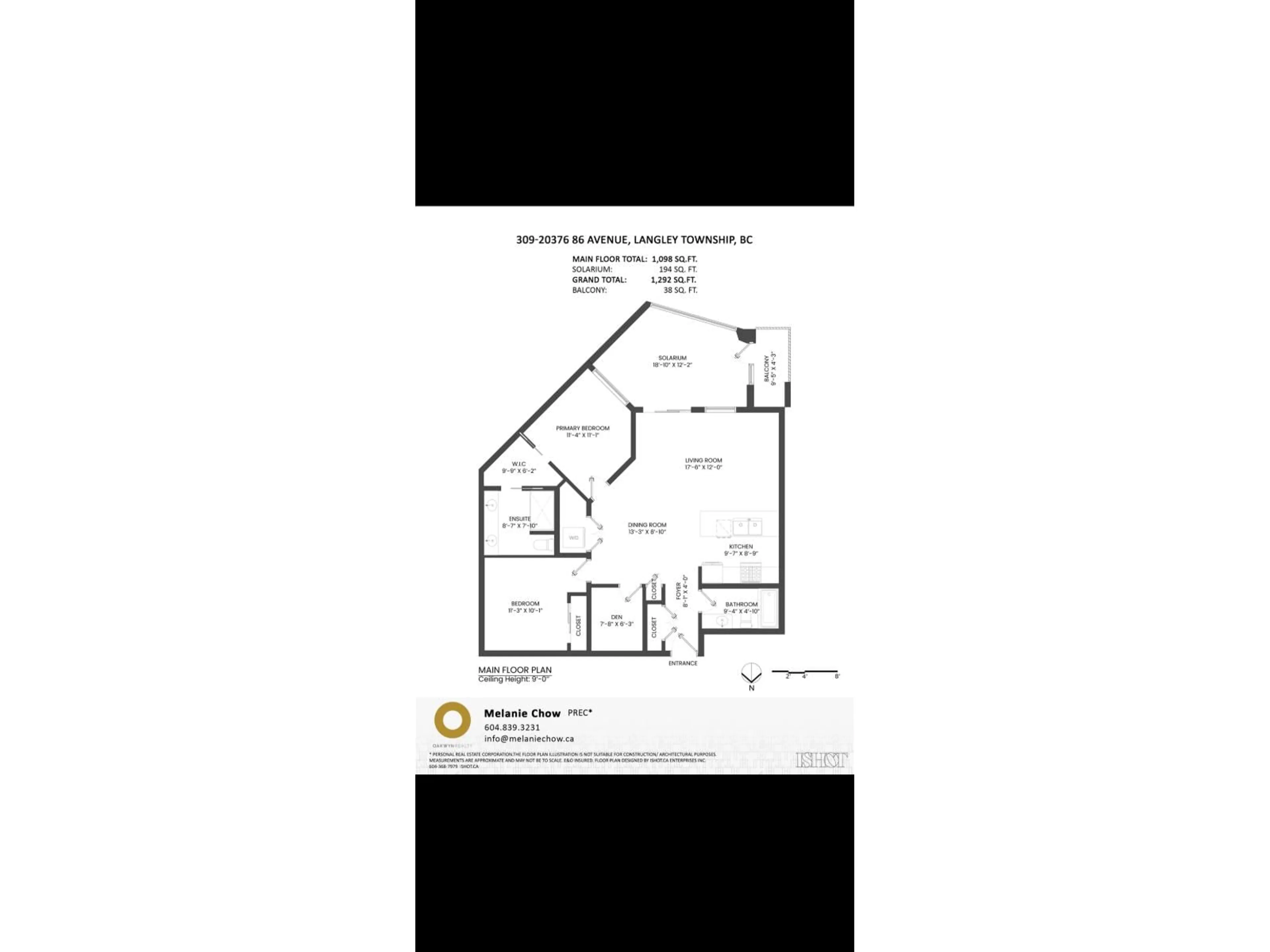 Floor plan for 309 - 20376 86 AVENUE, Langley British Columbia V2Y3P8