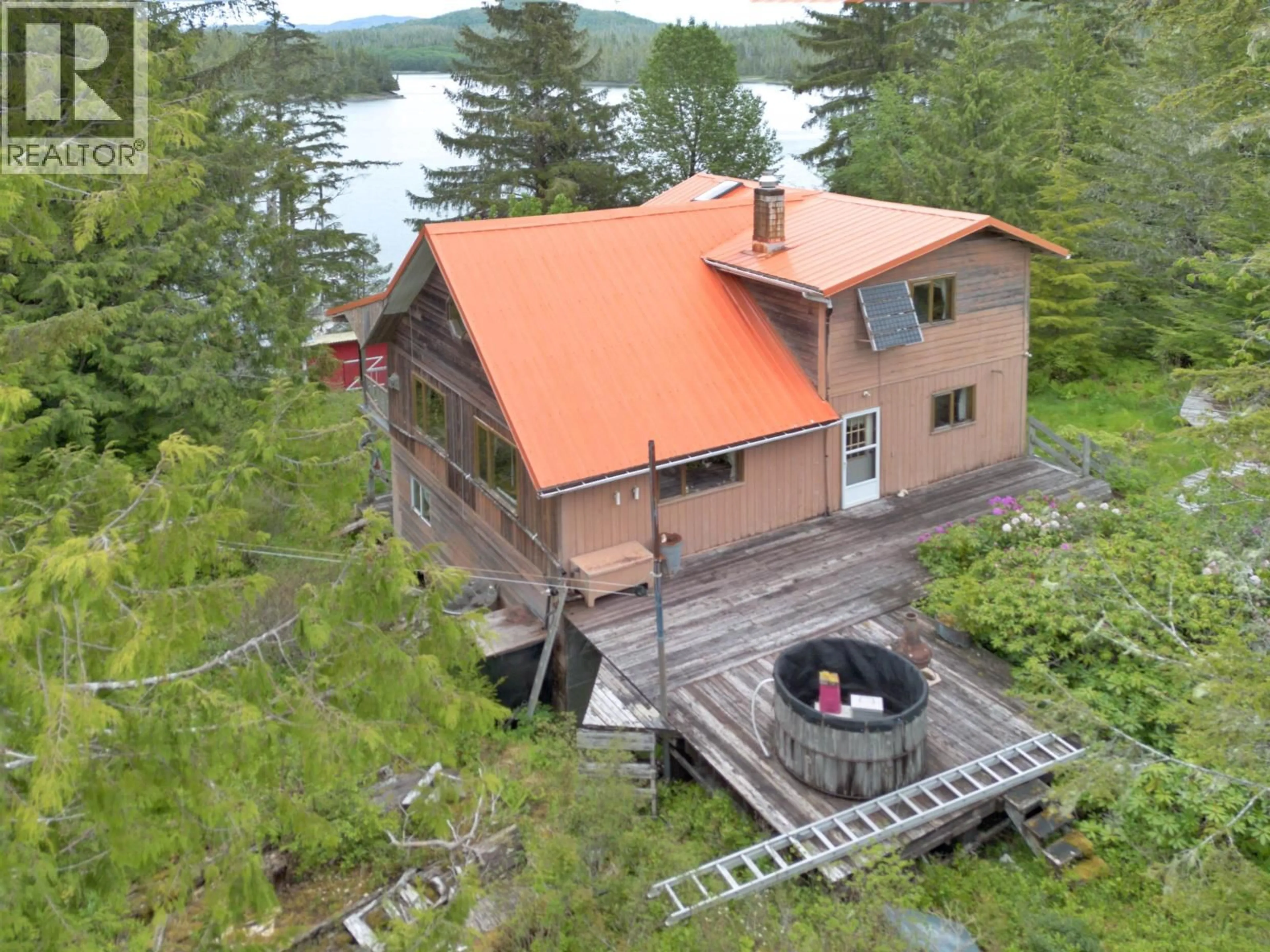 A pic from outside/outdoor area/front of a property/back of a property/a pic from drone, water/lake/river/ocean view for Lot A HUNTS INLET, Prince Rupert British Columbia V8J1G0