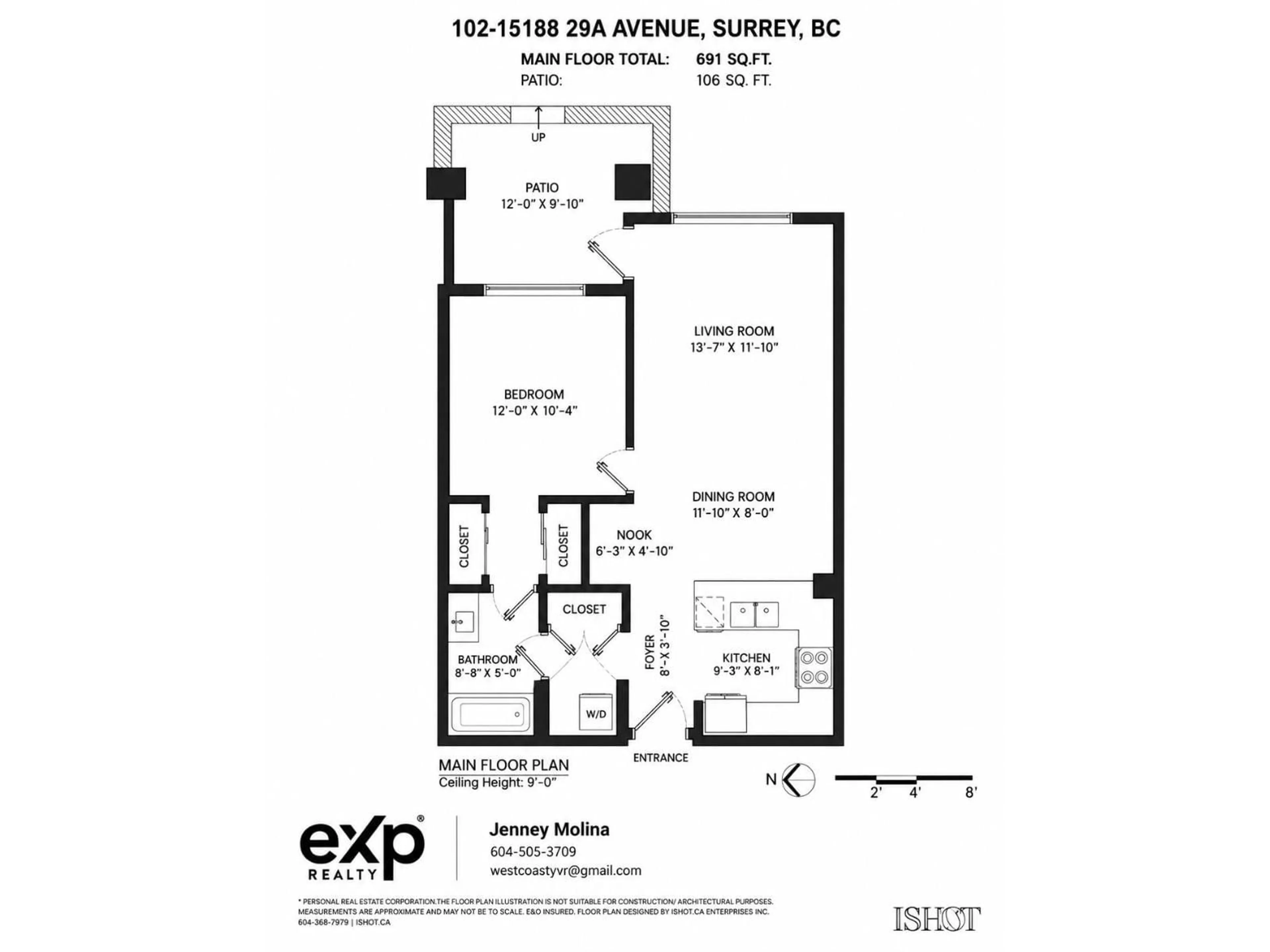 Floor plan for 102 - 15188 29A AVENUE, Surrey British Columbia V4P1H1