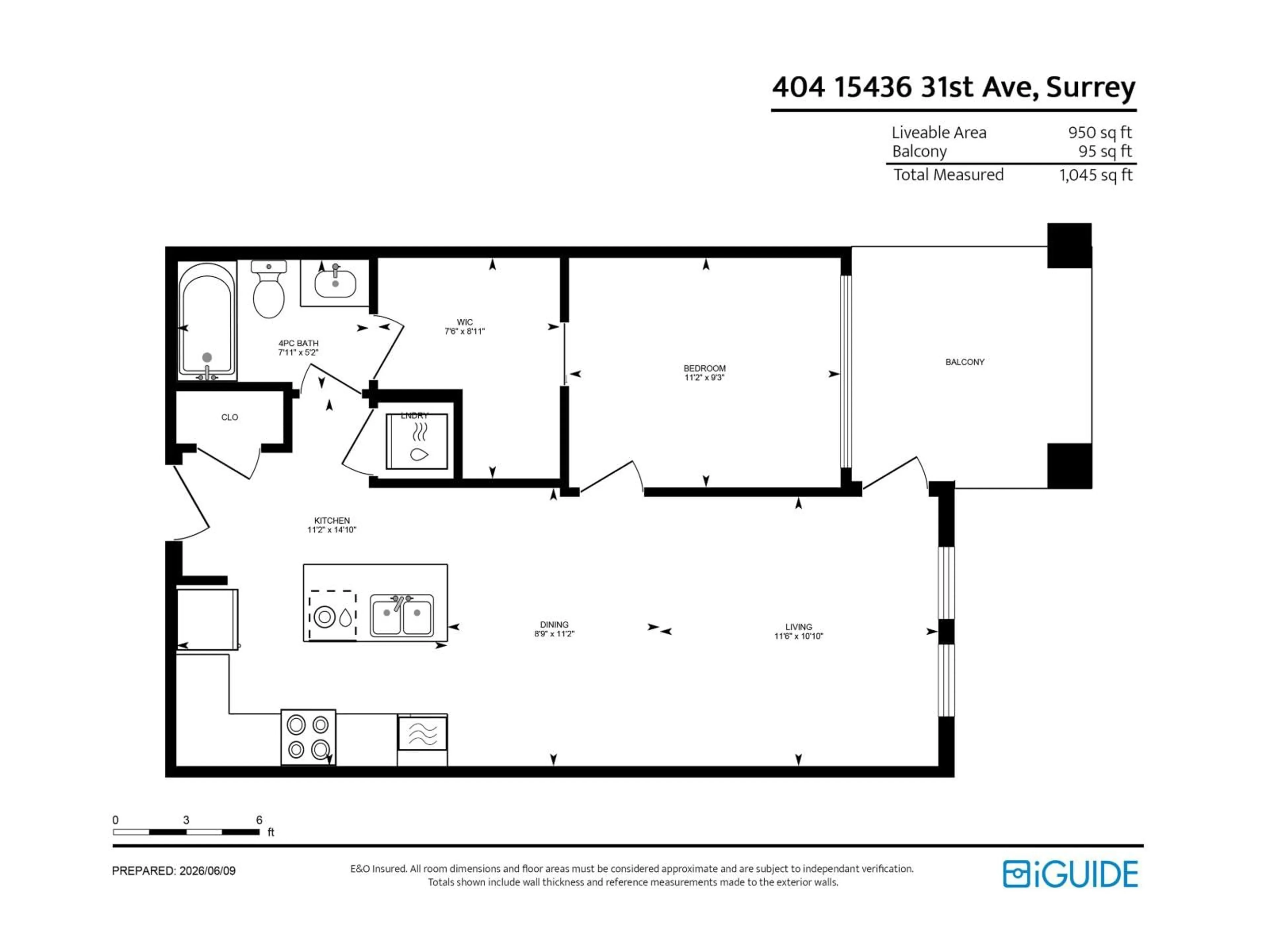 Floor plan for 404 - 15436 31 AVENUE, Surrey British Columbia V3Z1H3