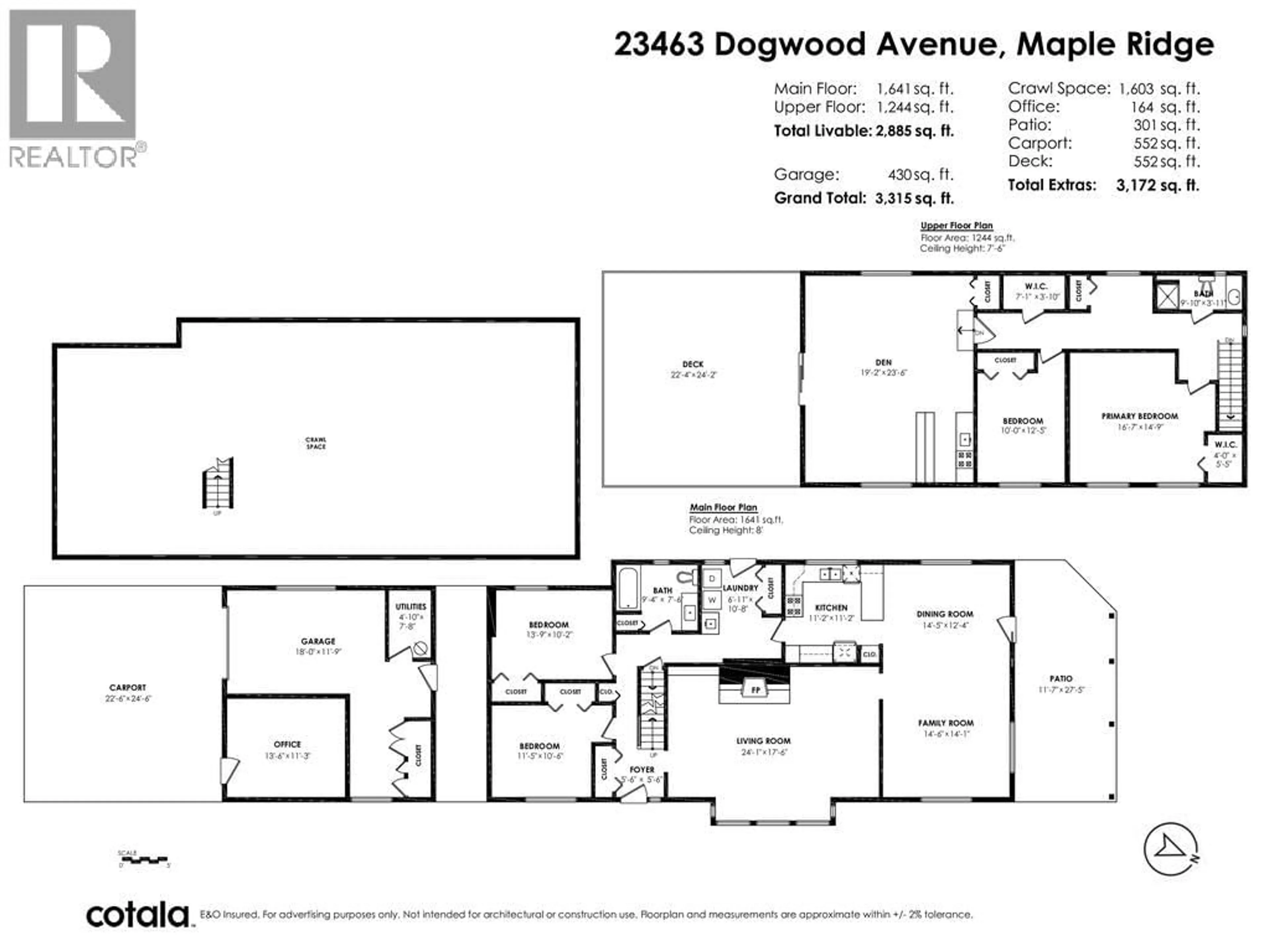 Floor plan for 23463 DOGWOOD AVENUE, Maple Ridge British Columbia V2X4S4