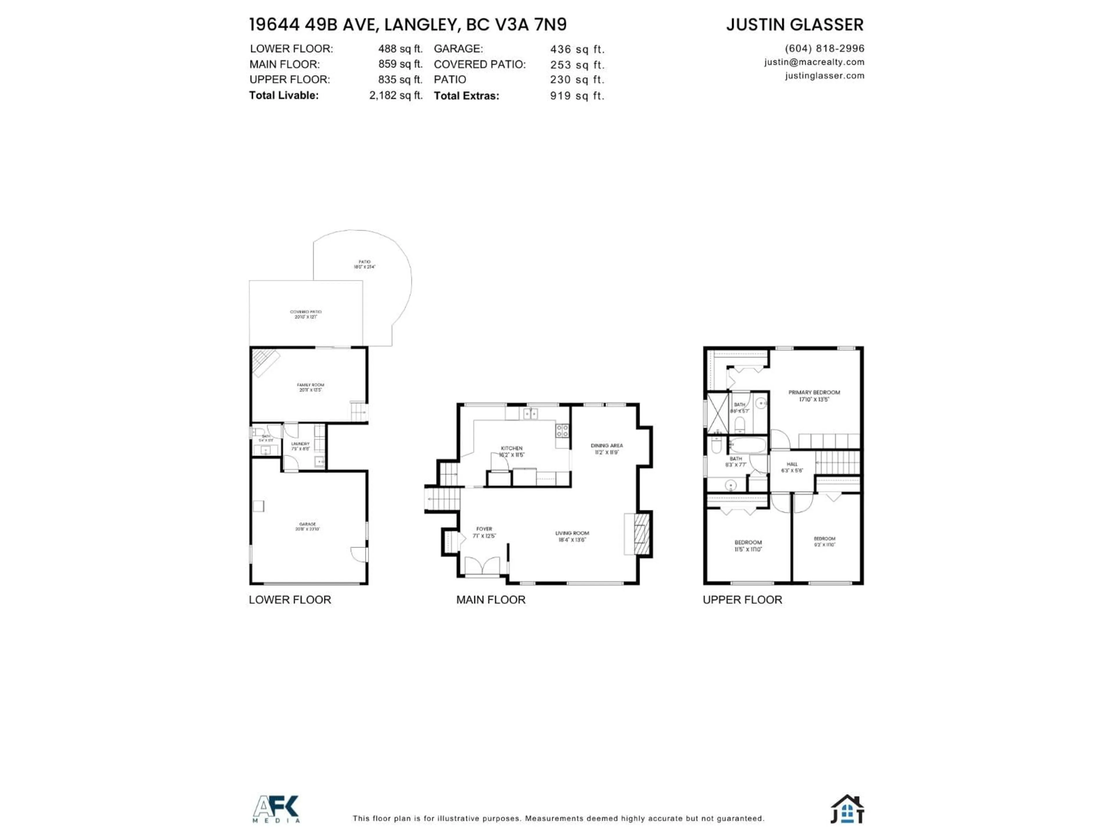 Floor plan for 19644 49B AVENUE, Langley British Columbia V3A7N9