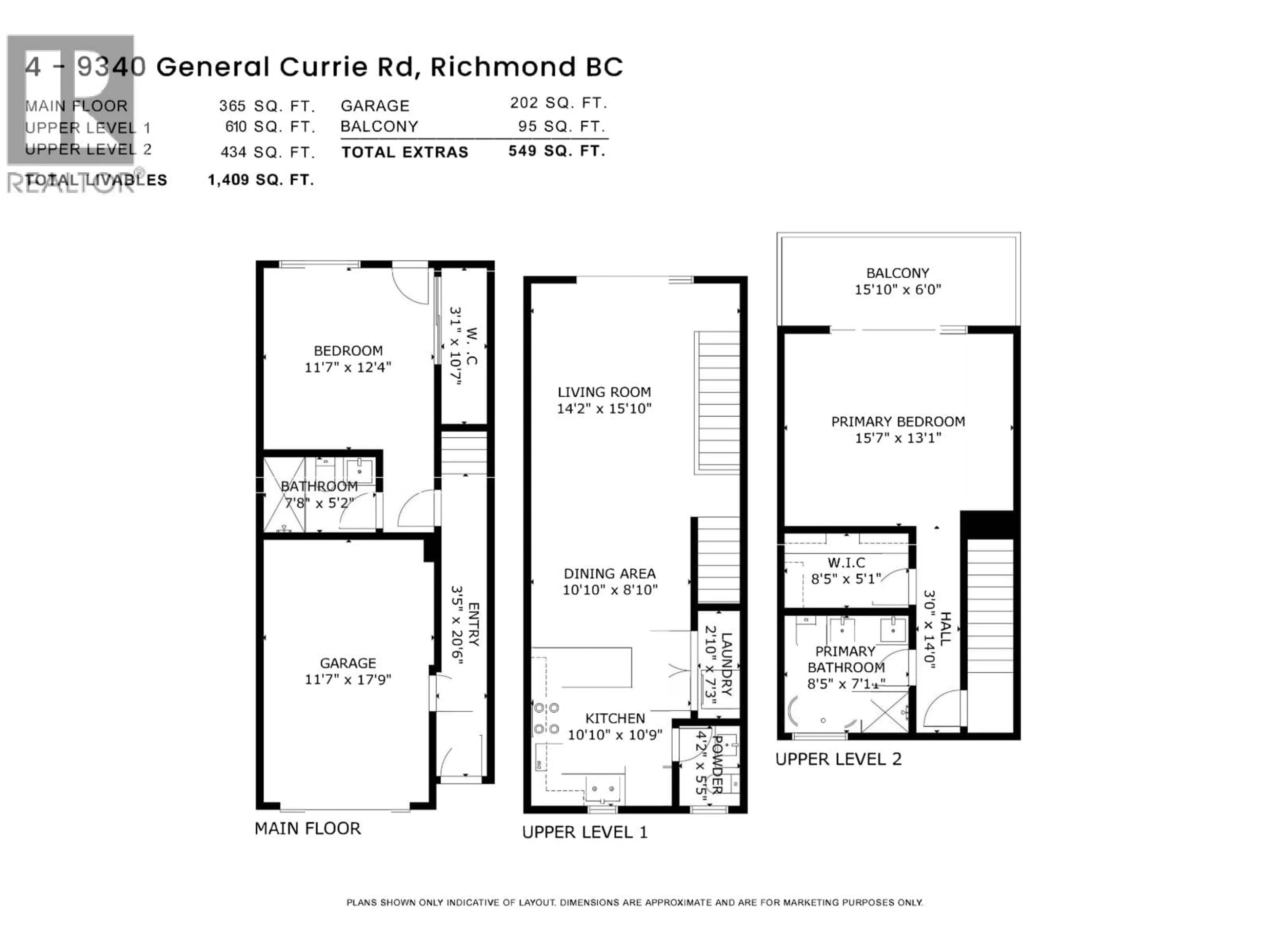 Floor plan for 4 - 9340 GENERAL CURRIE ROAD, Richmond British Columbia V6Y1M6