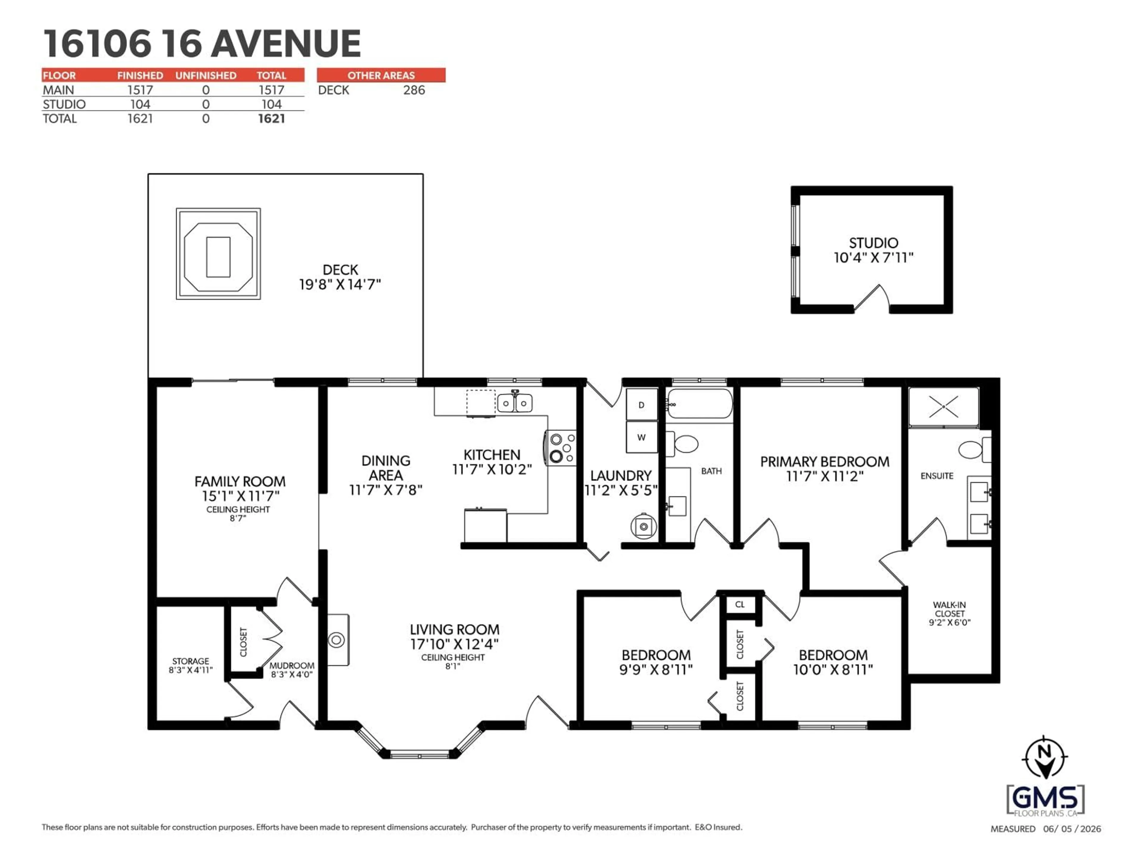 Floor plan for 16106 16 AVENUE, Surrey British Columbia V4A1S5