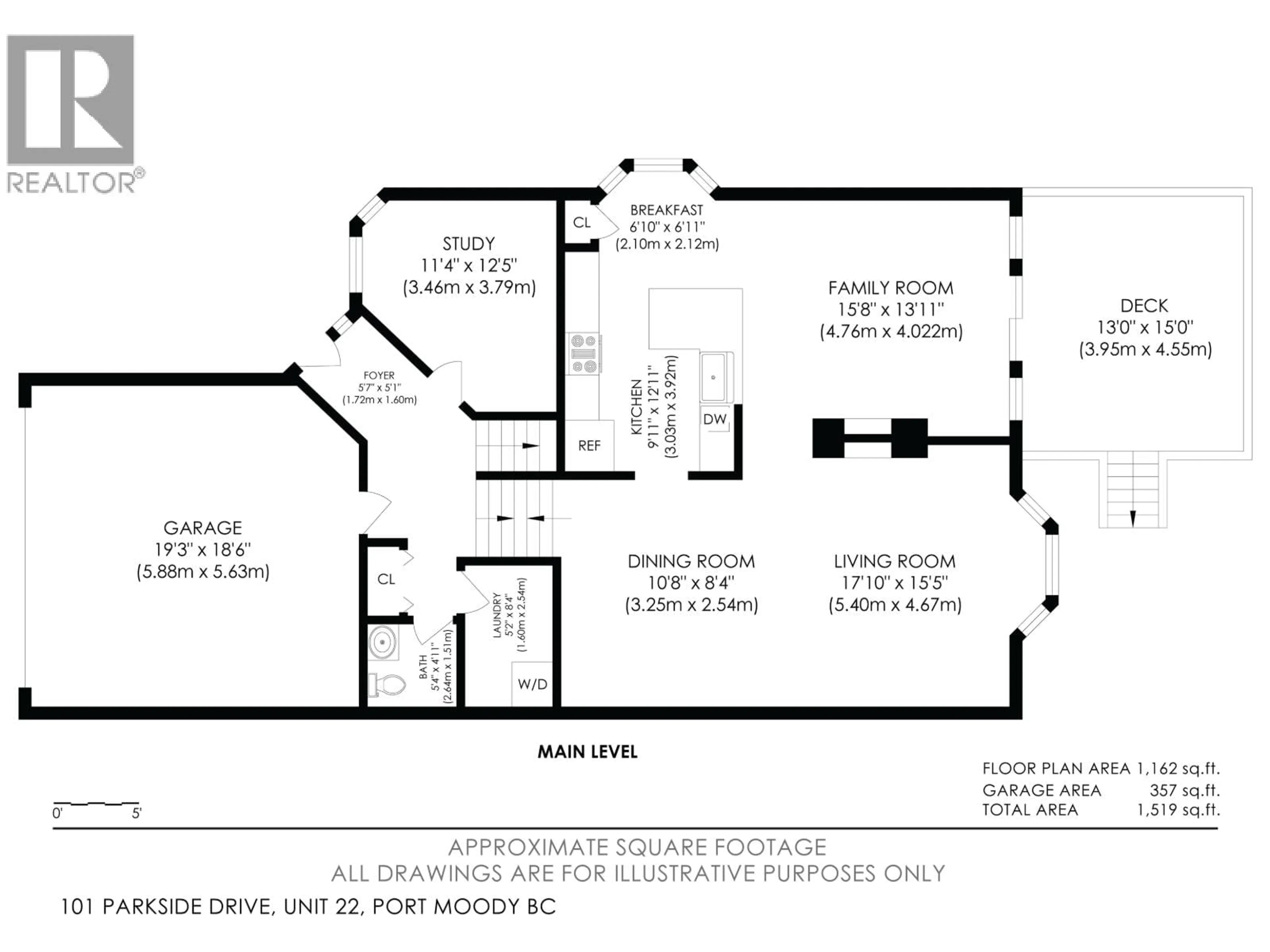 Floor plan for 22 - 101 PARKSIDE DRIVE, Port Moody British Columbia V3H4W6