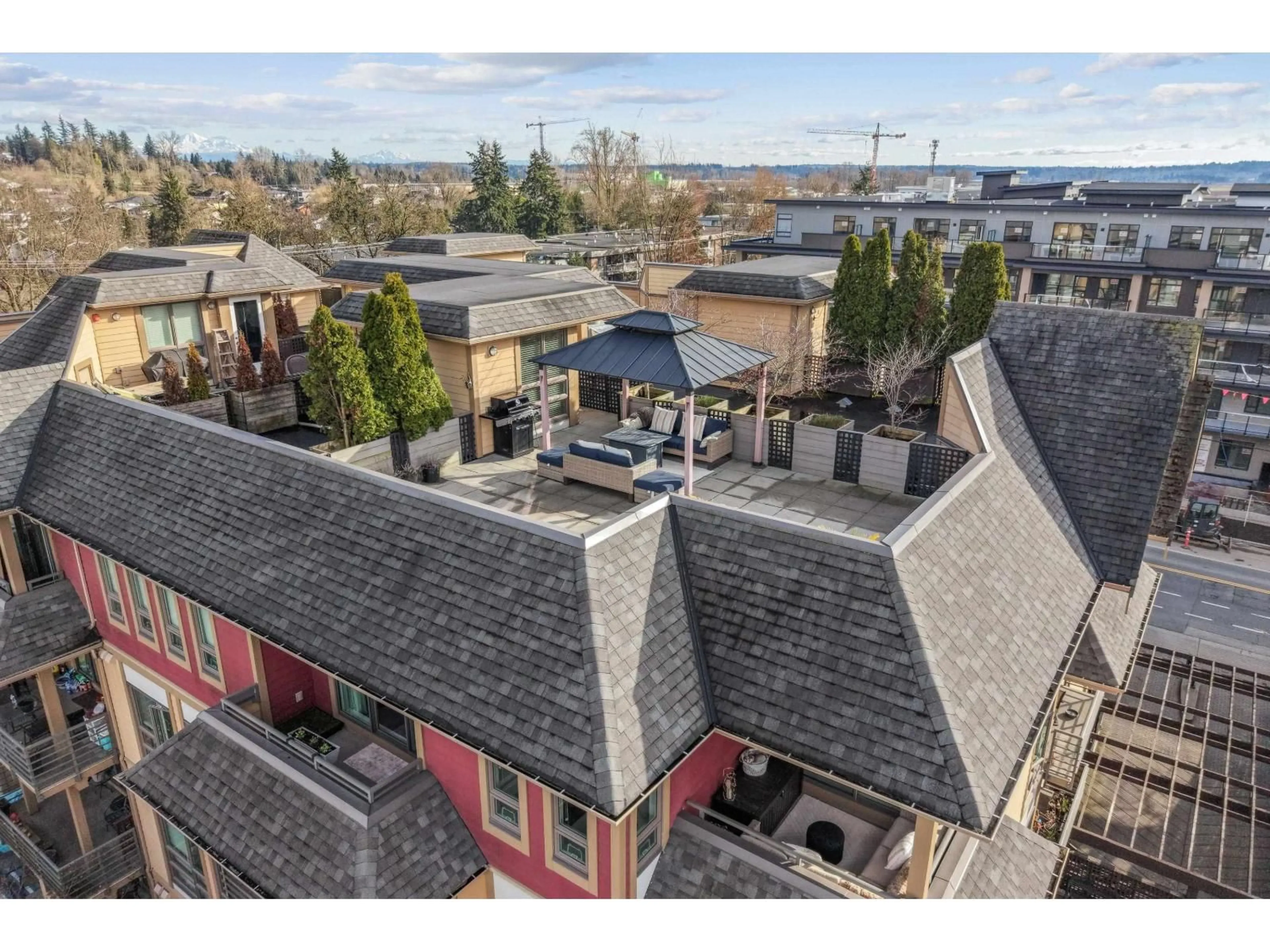 A pic from outside/outdoor area/front of a property/back of a property/a pic from drone, city buildings view from balcony for 406 - 5811 177B STREET, Surrey British Columbia V3S4J4