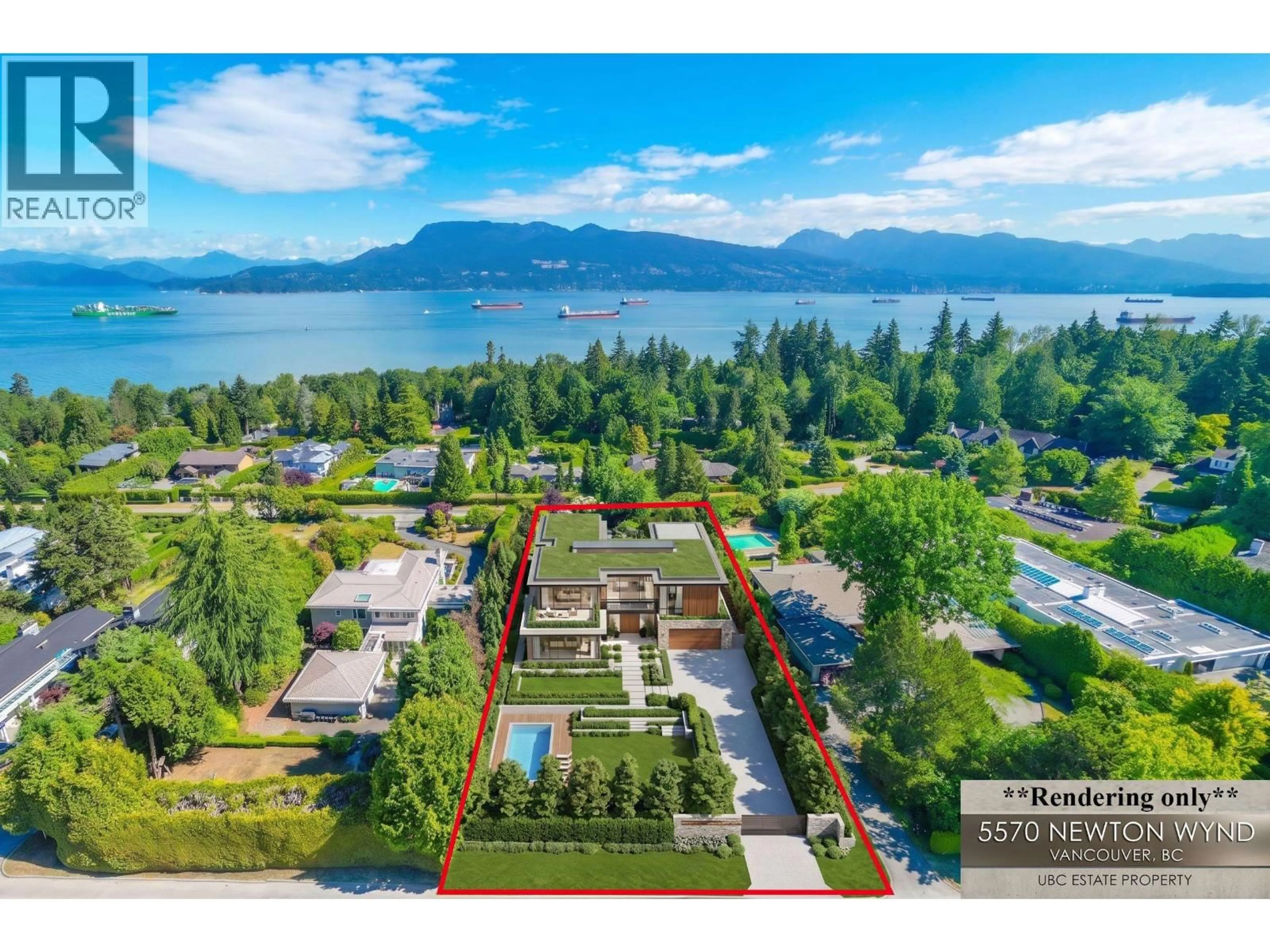 A pic from outside/outdoor area/front of a property/back of a property/a pic from drone, water/lake/river/ocean view for 5570 NEWTON WYND, Vancouver British Columbia V6T1H5