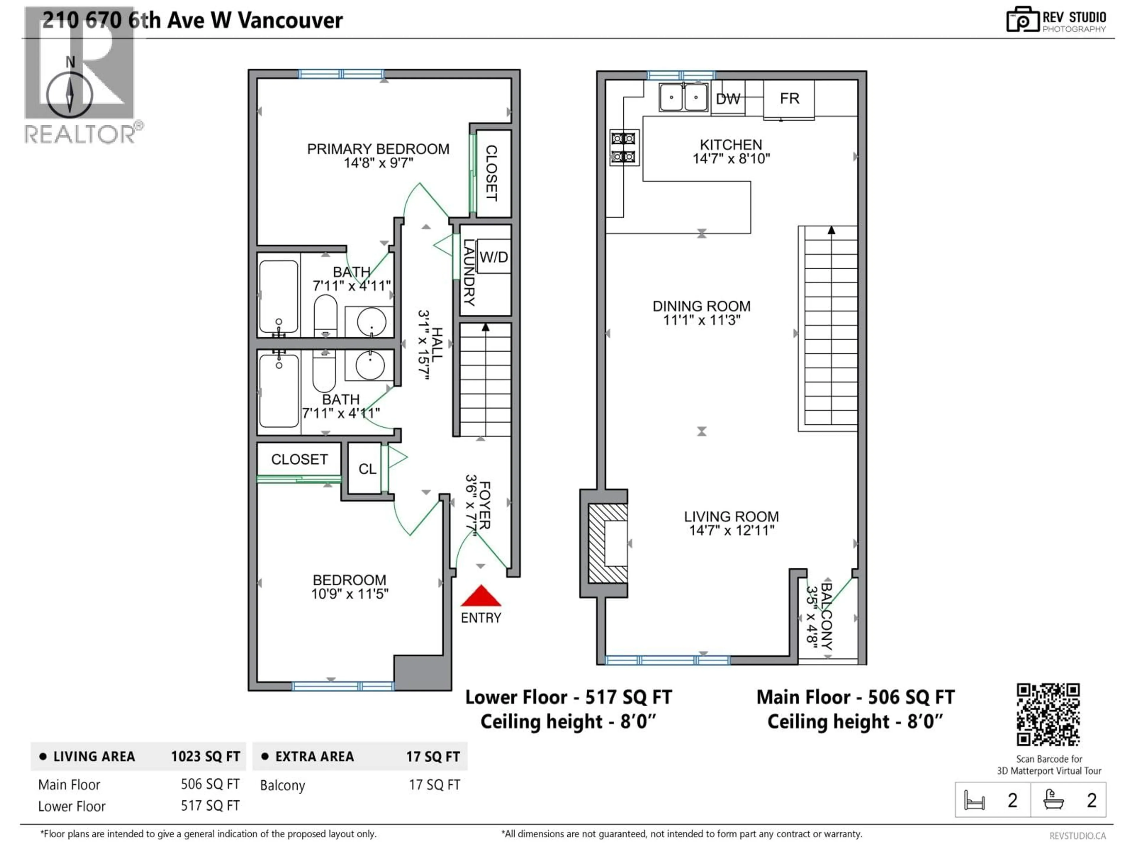 Floor plan for 210 - 670 6TH AVENUE, Vancouver British Columbia V5Z1A3