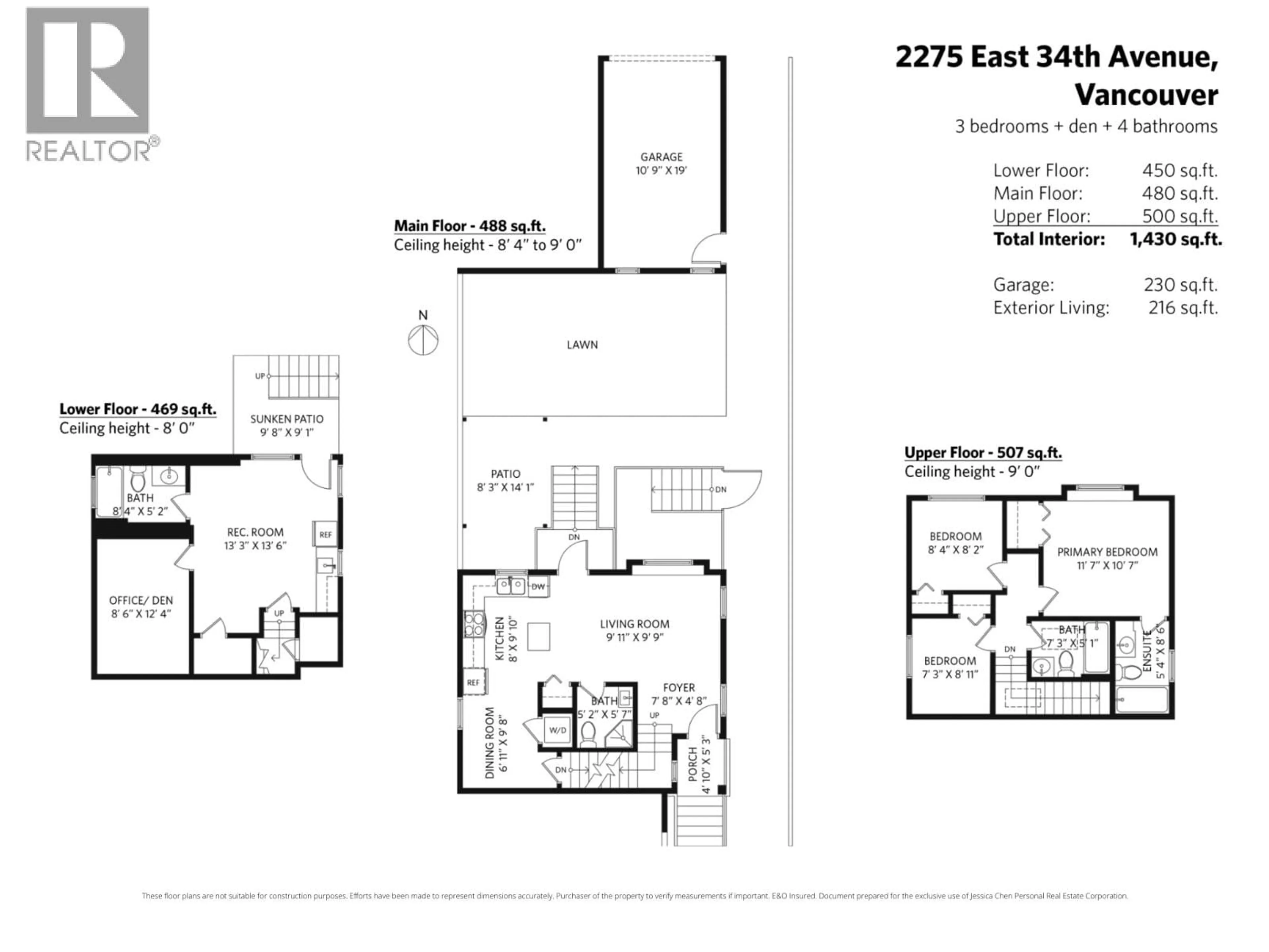 Floor plan for 2275 34TH AVENUE, Vancouver British Columbia V5P1A9