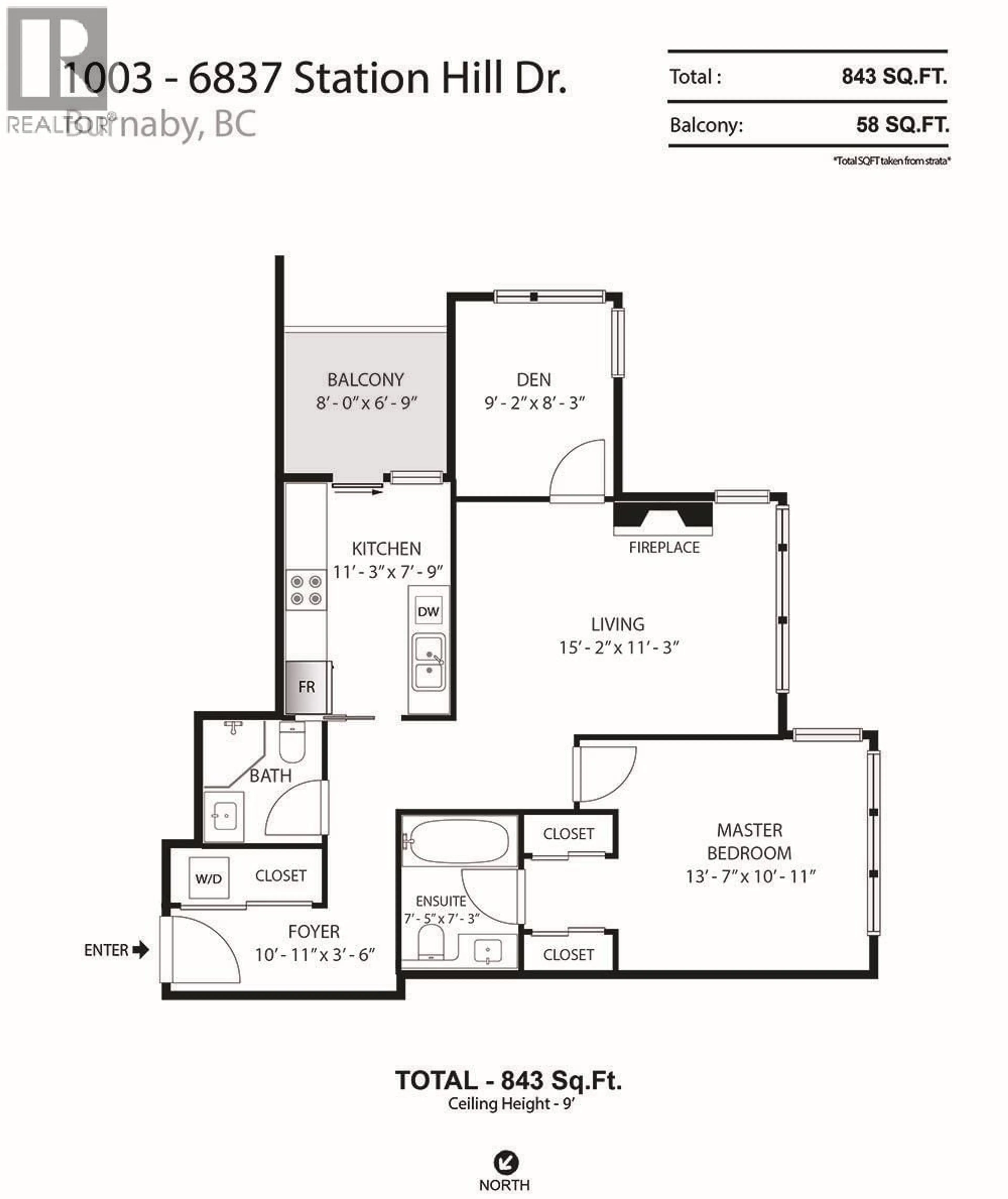 Floor plan for 1003 - 6837 STATION HILL DRIVE, Burnaby British Columbia V3N5B7