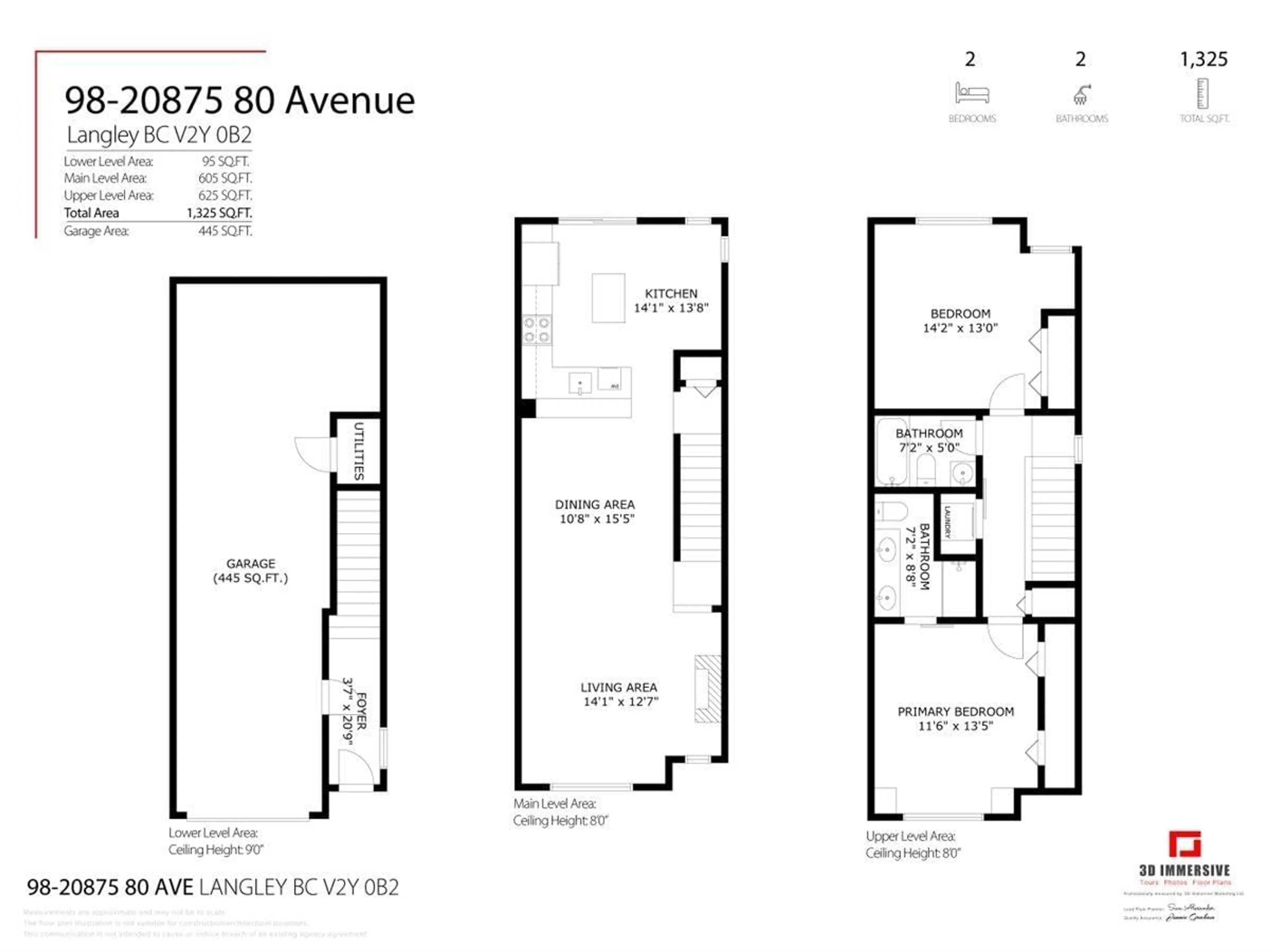 Floor plan for 98 - 20875 80 AVENUE, Langley British Columbia V2Y0B2