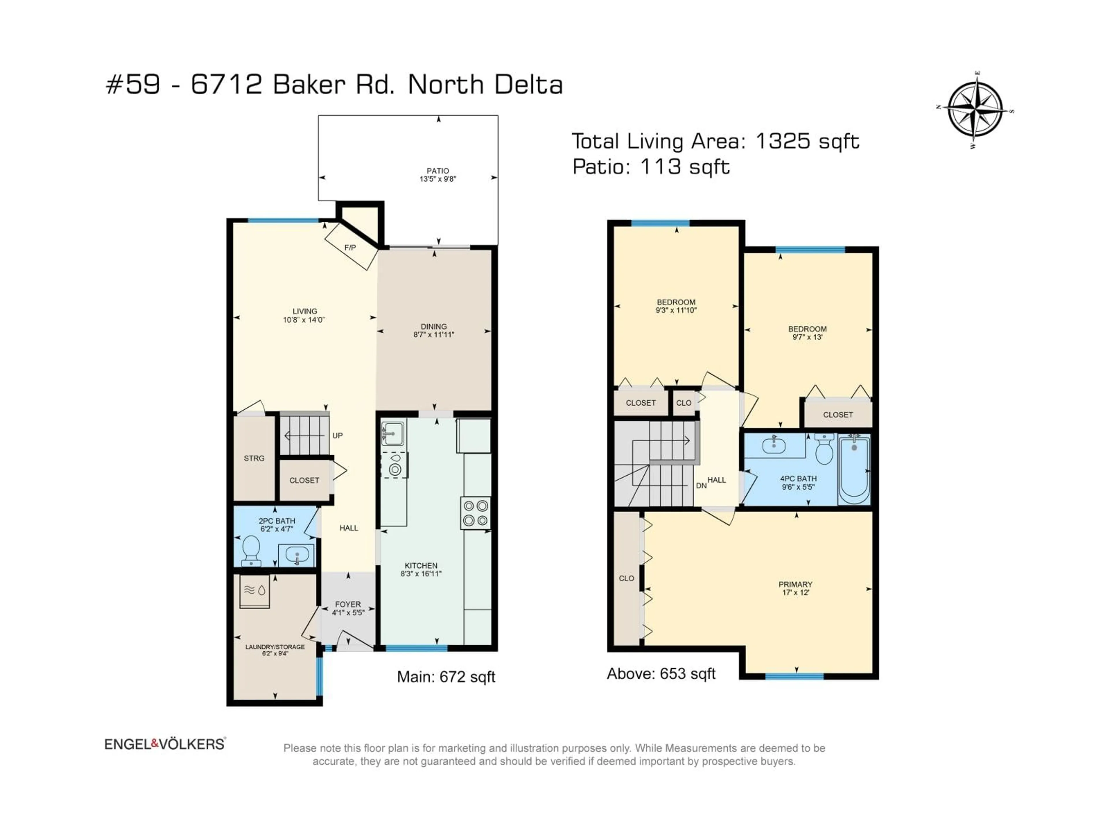 Floor plan for 59 - 6712 BAKER ROAD, Delta British Columbia V4E2V3