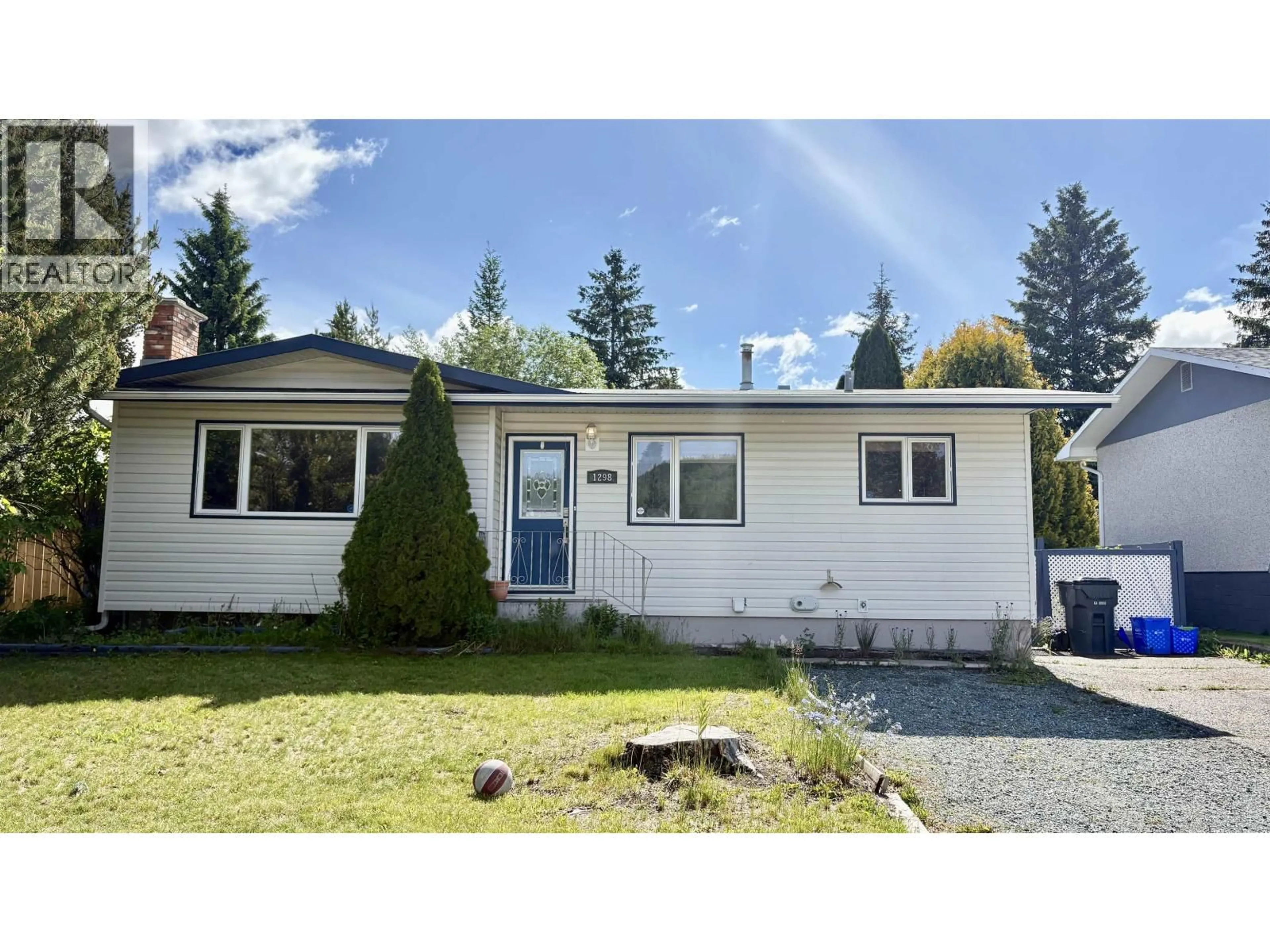 Home with vinyl exterior material, street for 1298 GENEVIEVE CRESCENT, Prince George British Columbia V2M4K4