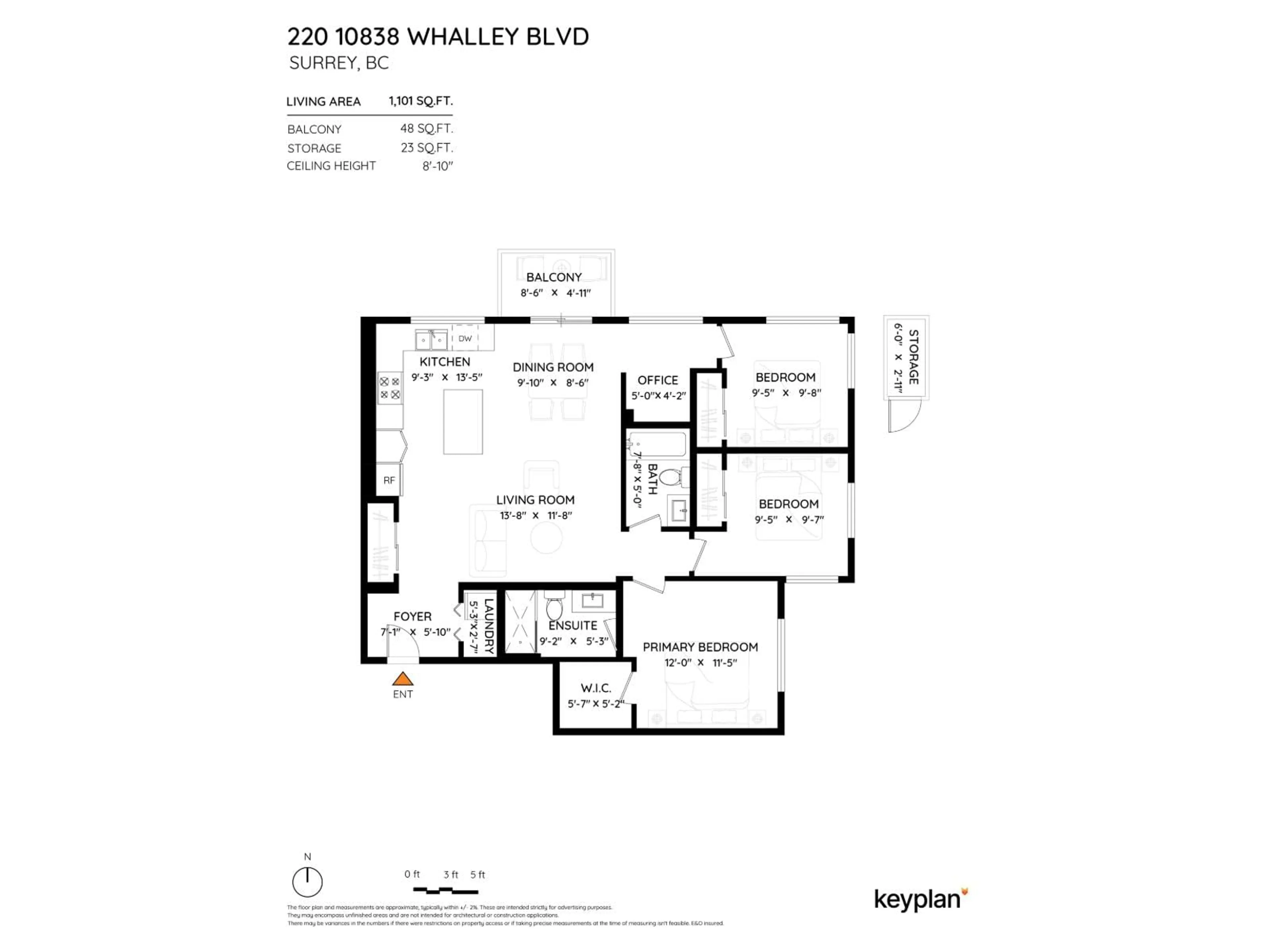 Floor plan for 220 - 10838 WHALLEY BOULEVARD, Surrey British Columbia V3R0G8