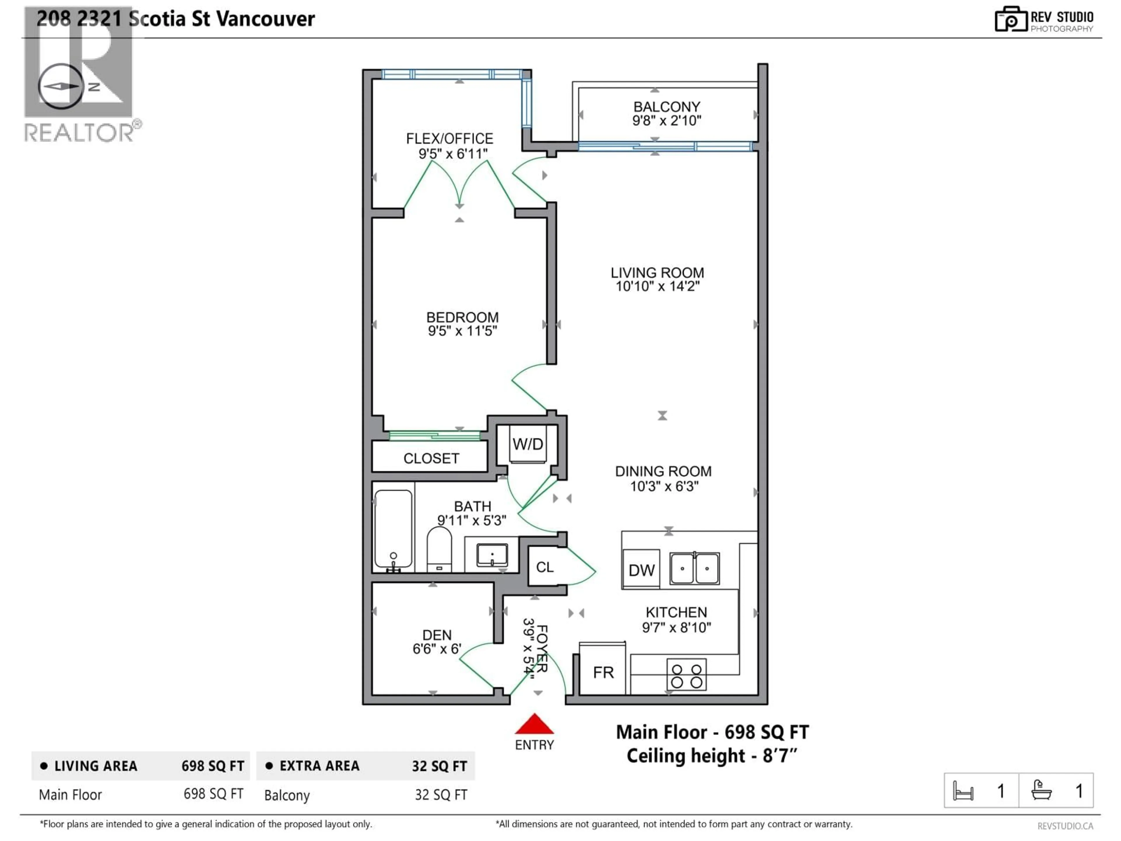 Floor plan for 208 - 2321 SCOTIA STREET, Vancouver British Columbia V5T0A8