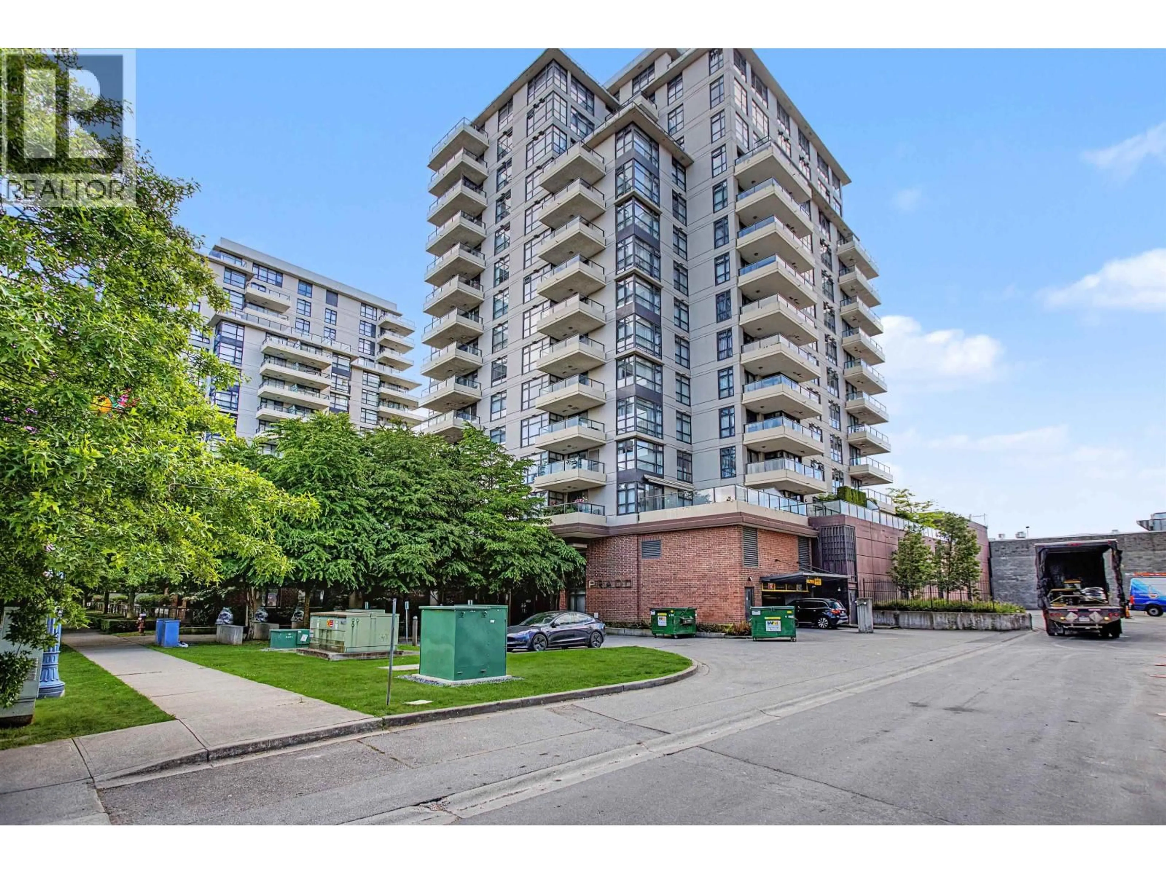 A pic from outside/outdoor area/front of a property/back of a property/a pic from drone, street for 708 - 8120 LANSDOWNE ROAD, Richmond British Columbia V6X0A1