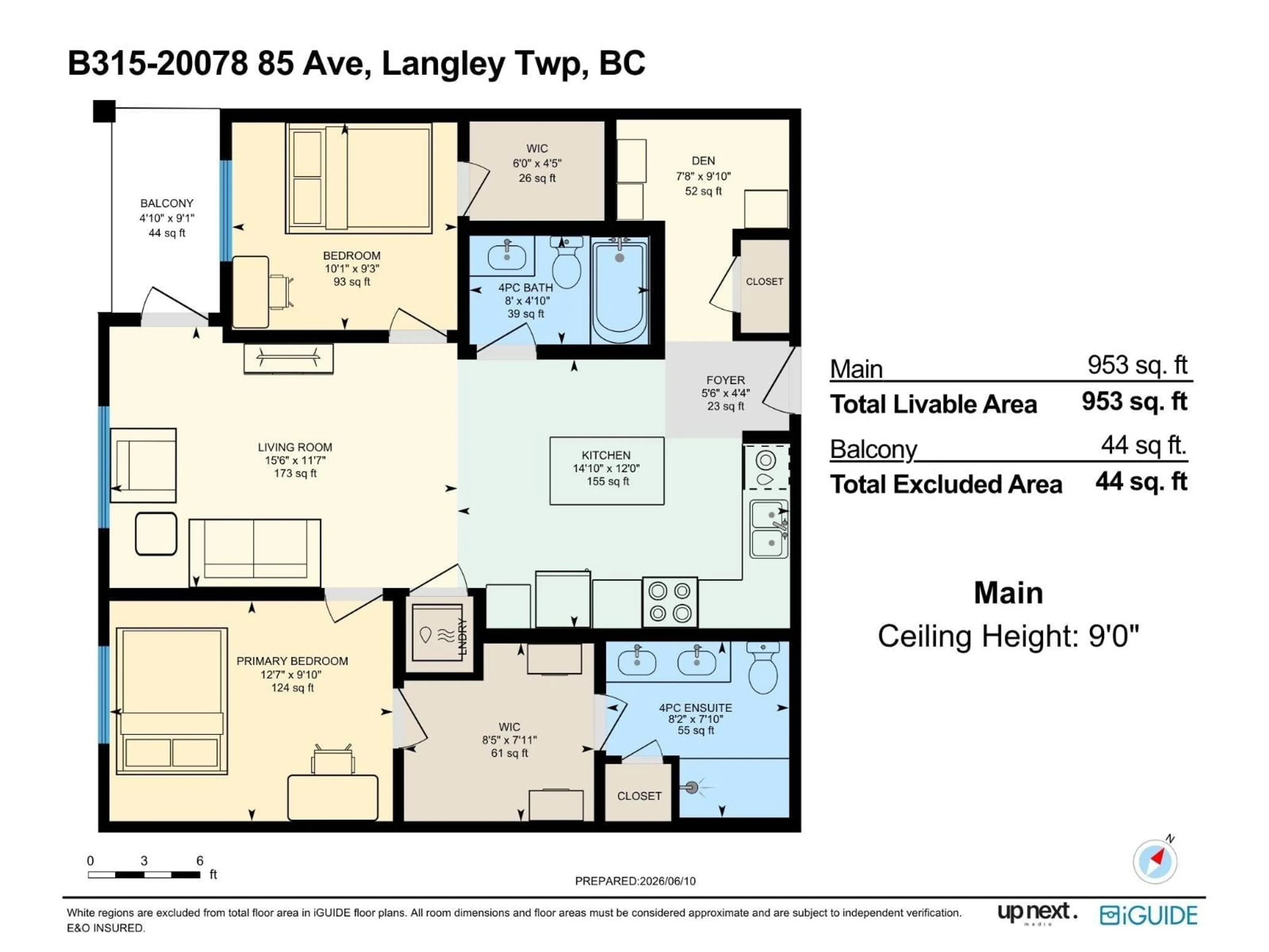Floor plan for B315 - 20078 85 AVENUE, Langley British Columbia V2Y3Z3