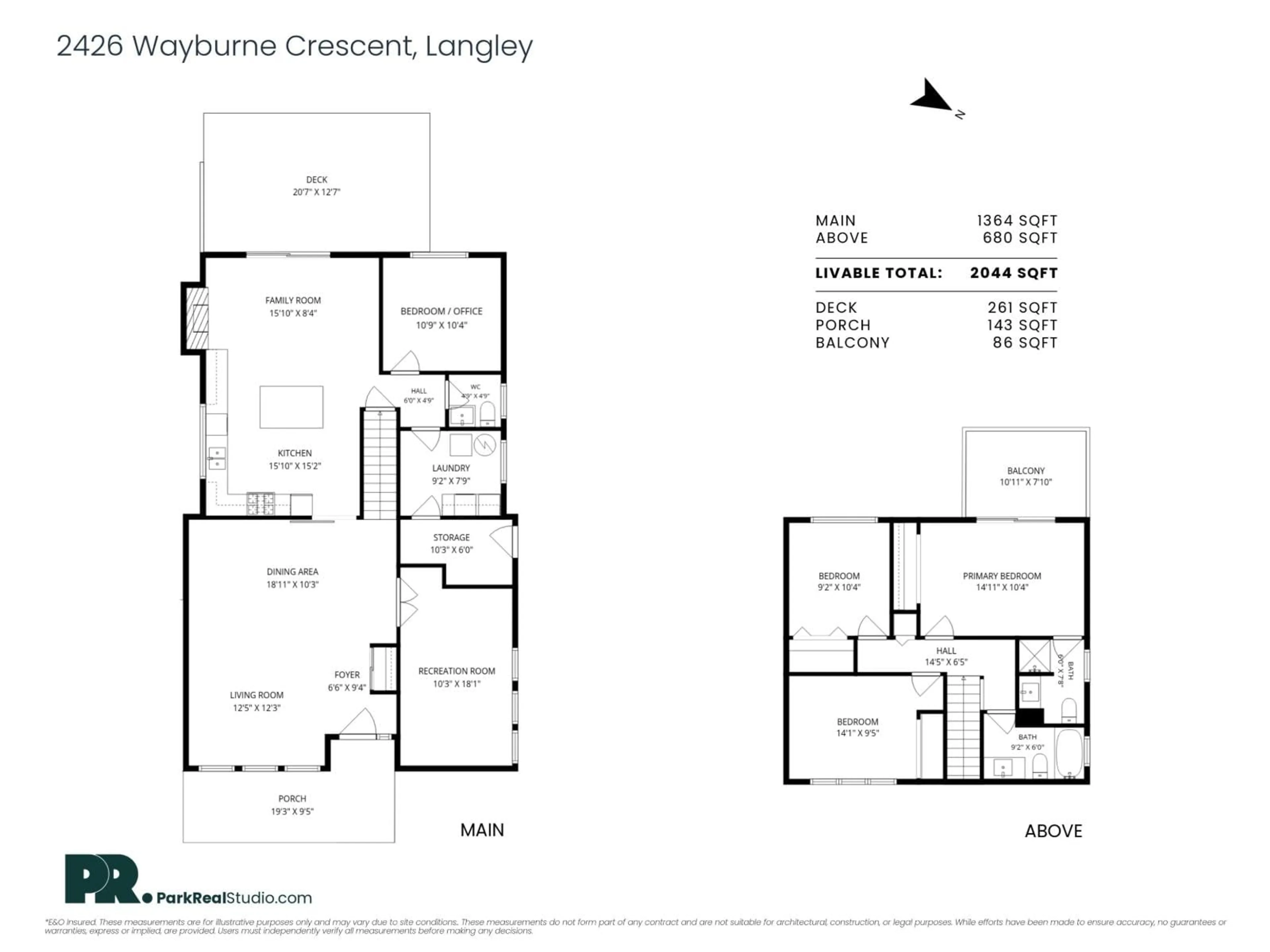 Floor plan for 2426 WAYBURNE CRESCENT, Langley British Columbia V2Y1B7
