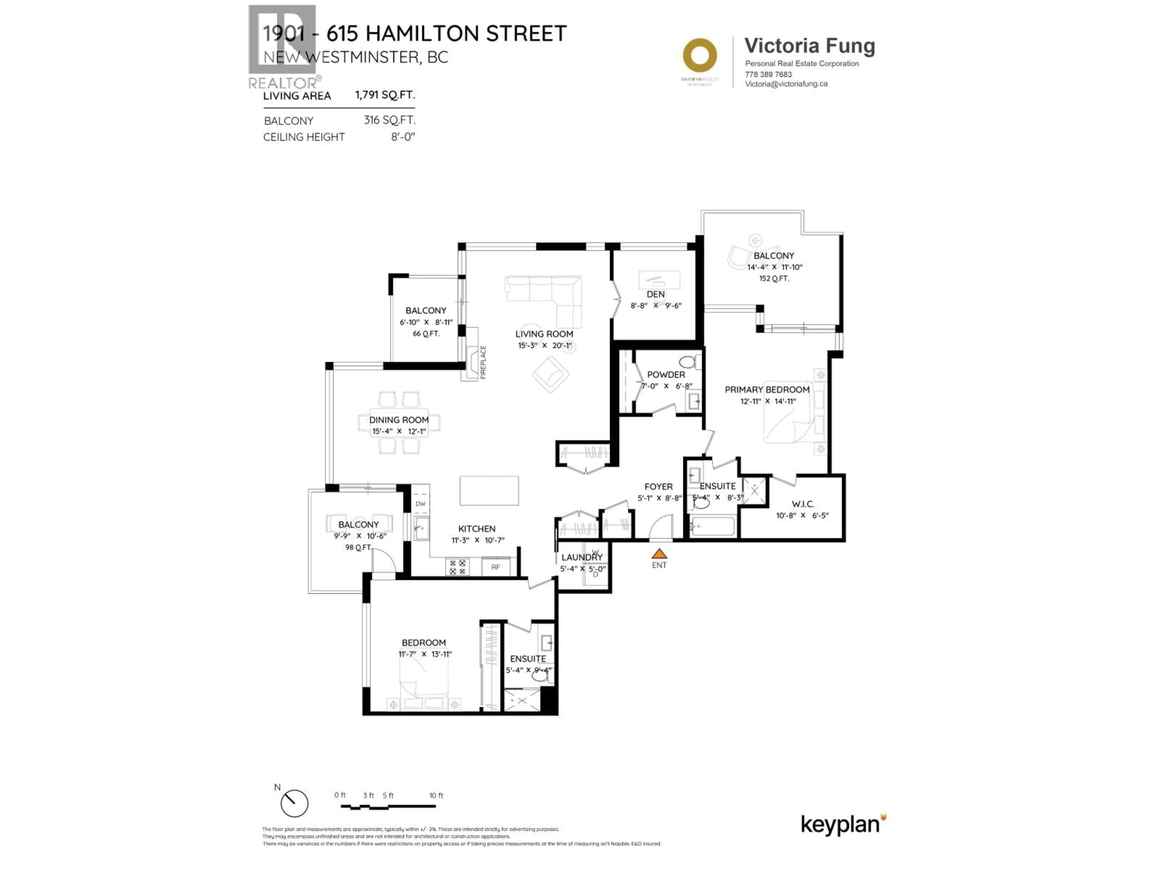 Floor plan for 1901 - 615 HAMILTON STREET, New Westminster British Columbia V3M7A7