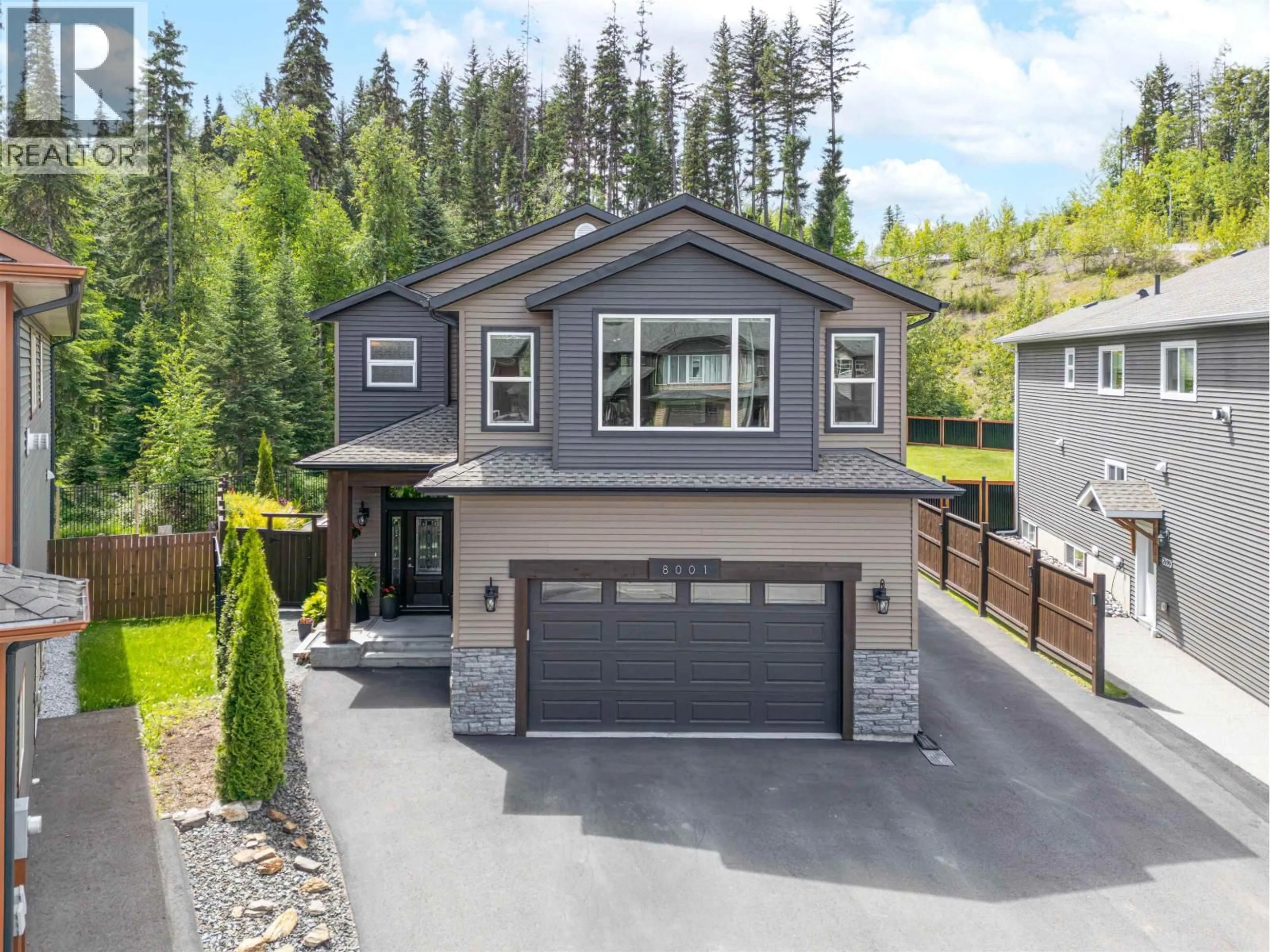 Home with vinyl exterior material, street for 8001 STILLWATER CRESCENT, Prince George British Columbia V2N0C2