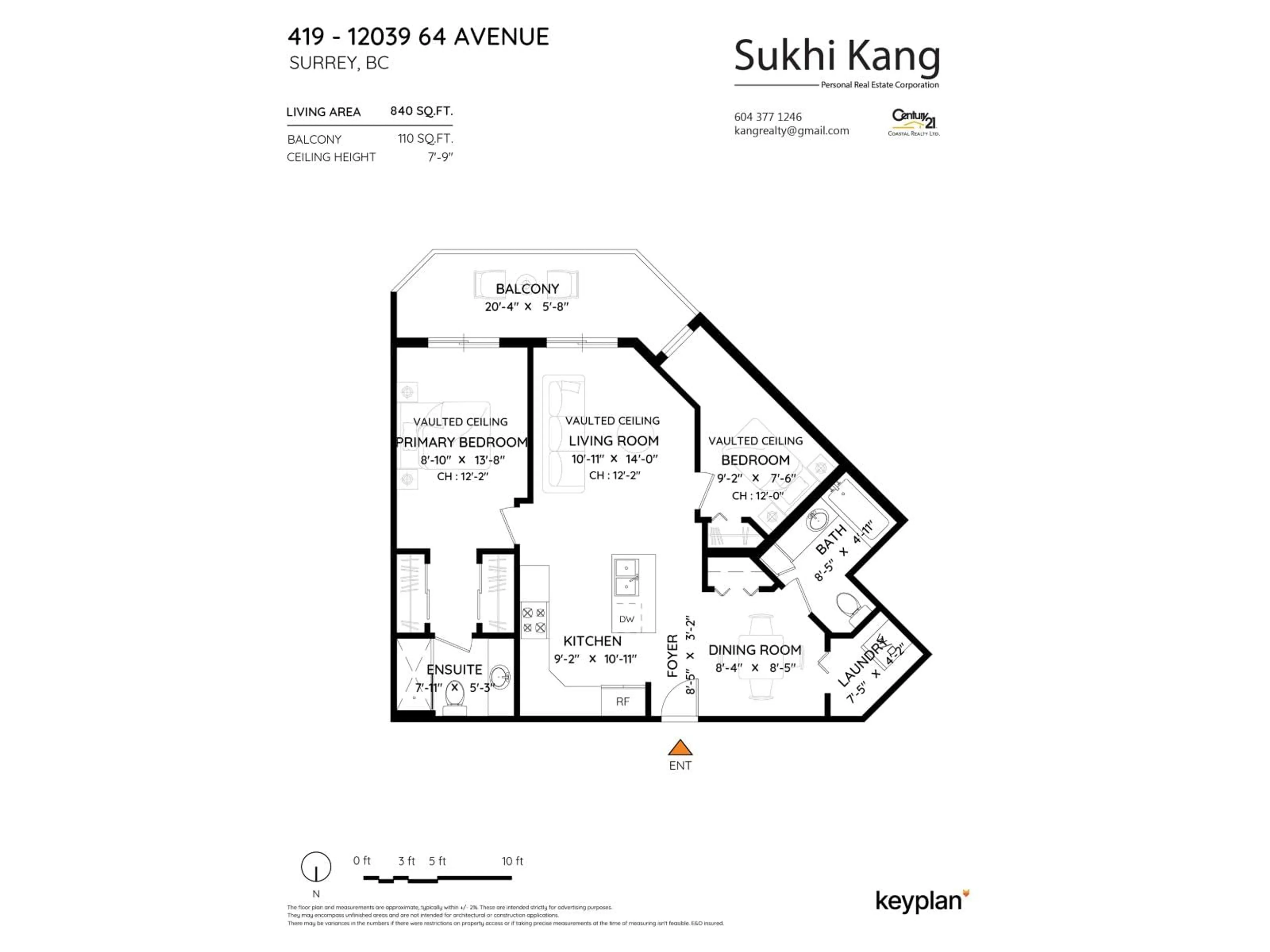 Floor plan for 419 - 12039 64 AVENUE, Surrey British Columbia V3W0R7