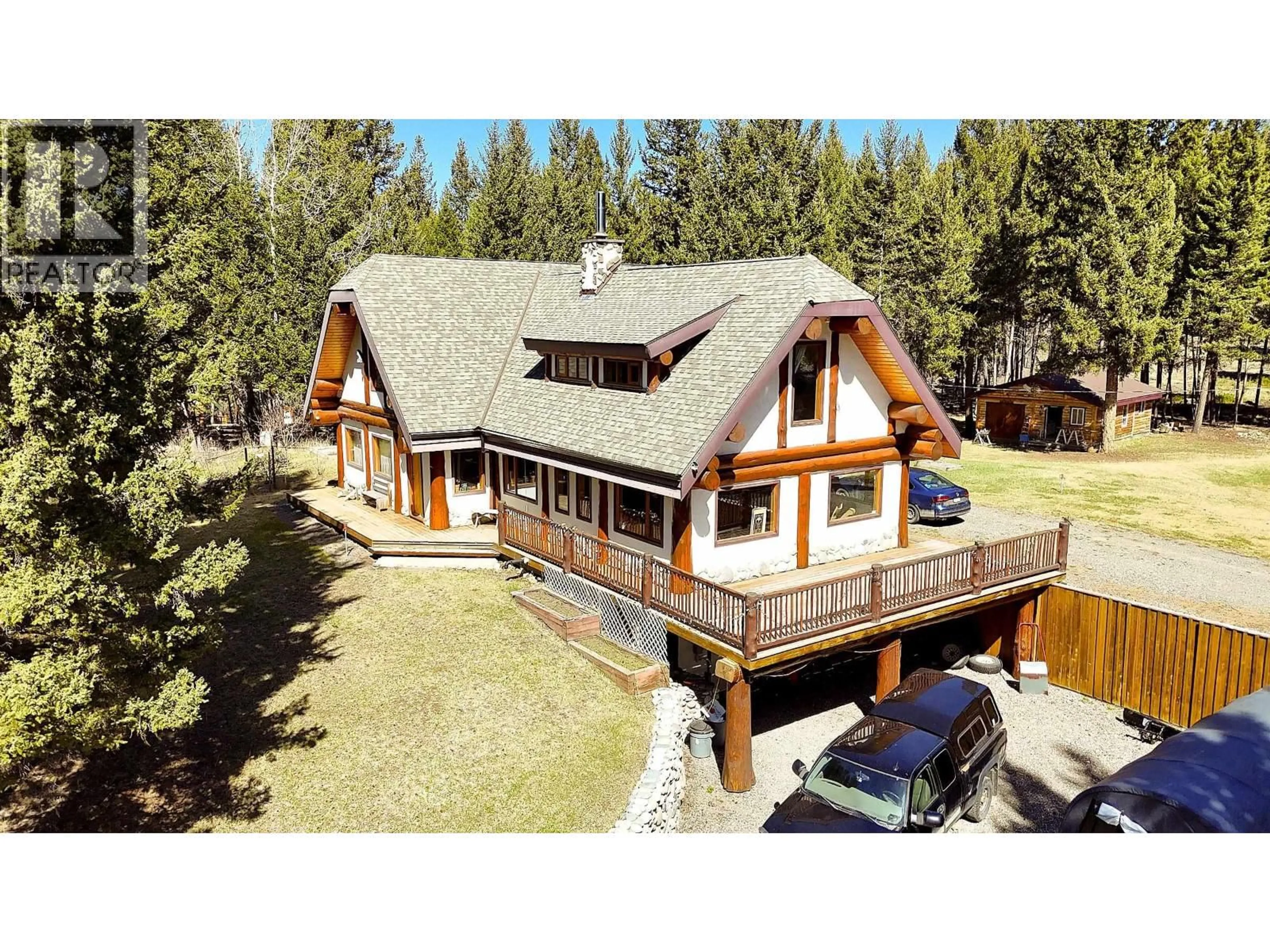 A pic from outside/outdoor area/front of a property/back of a property/a pic from drone, unknown for 6419 LAMBLEY ROAD, 100 Mile House British Columbia V0K2E3
