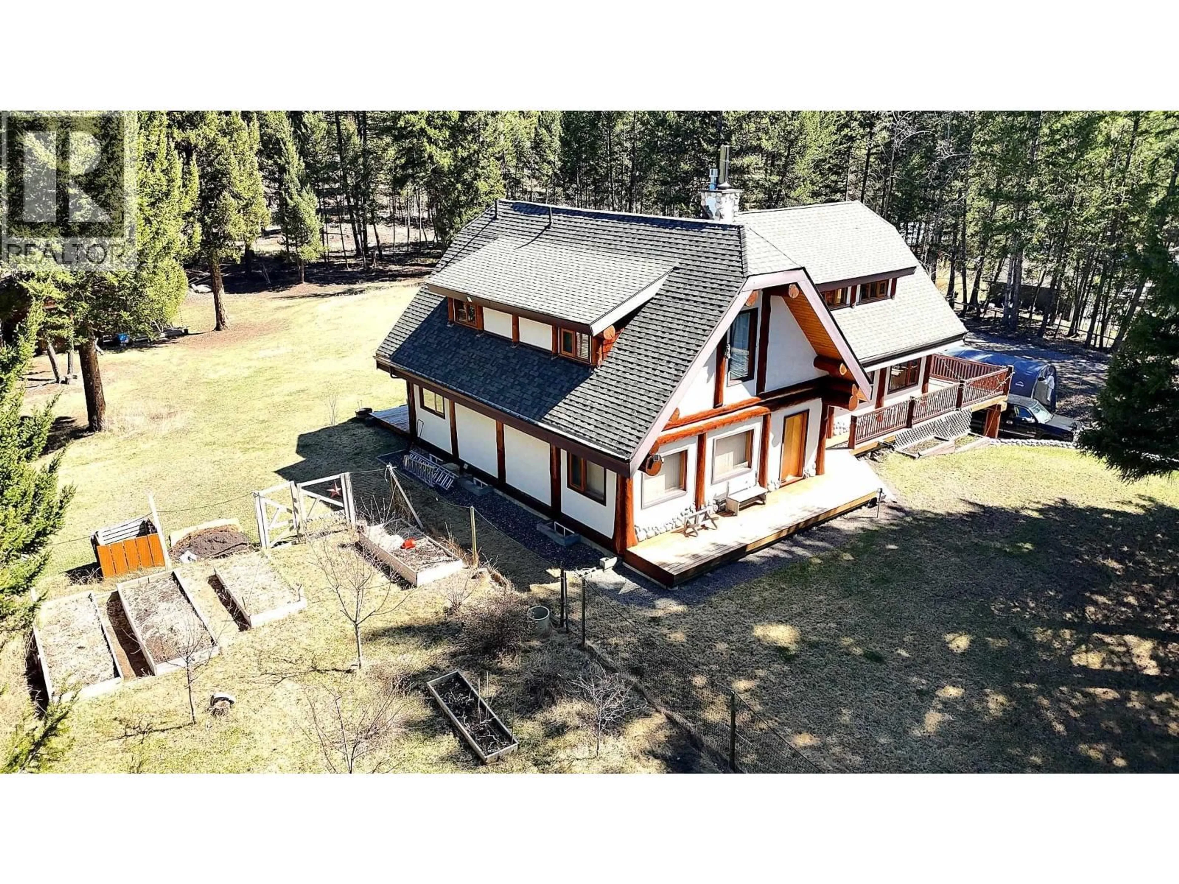 A pic from outside/outdoor area/front of a property/back of a property/a pic from drone, unknown for 6419 LAMBLEY ROAD, 100 Mile House British Columbia V0K2E3