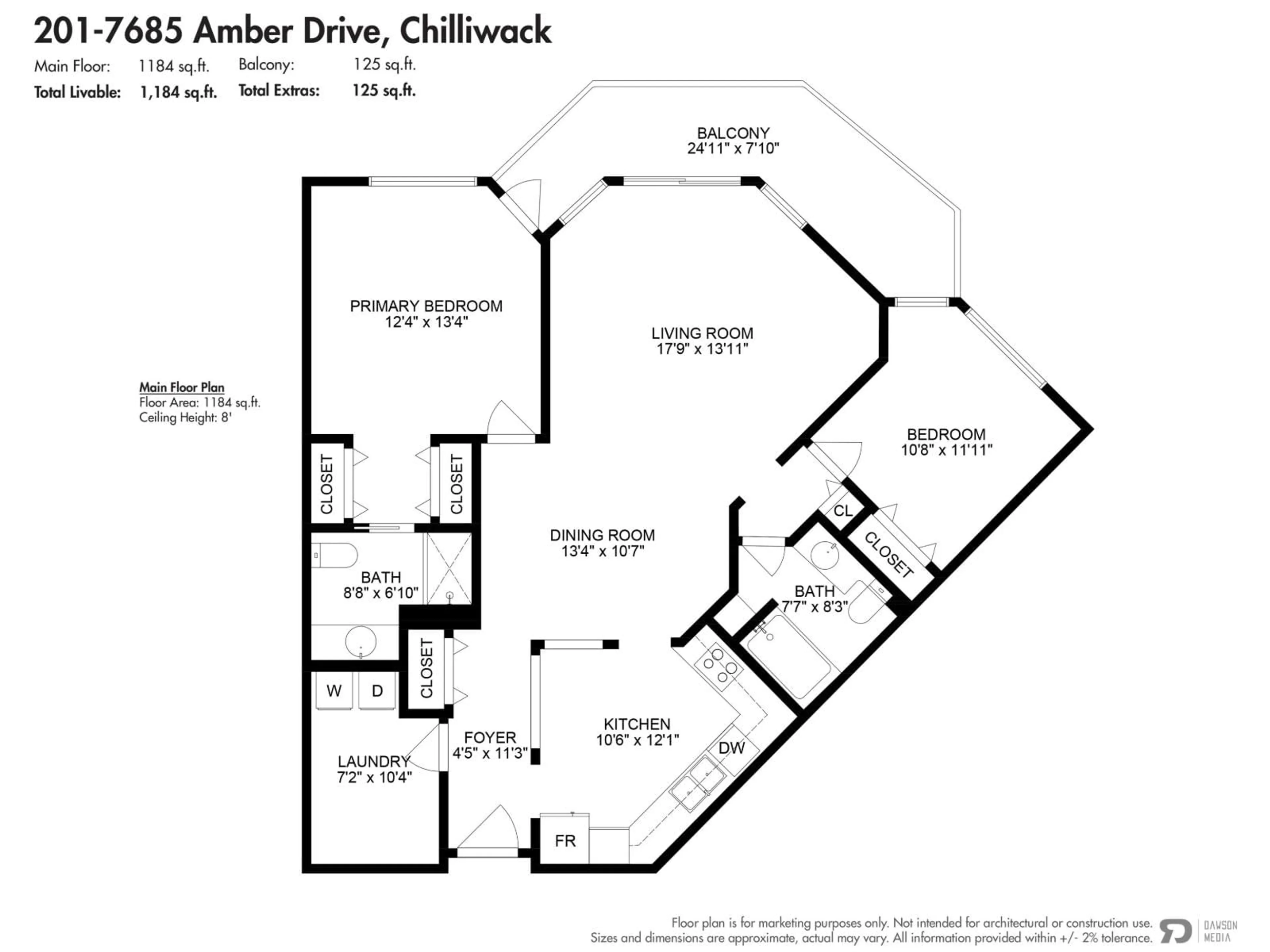 Floor plan for 201 - 7685 AMBER DRIVE, Chilliwack British Columbia V2R3P3