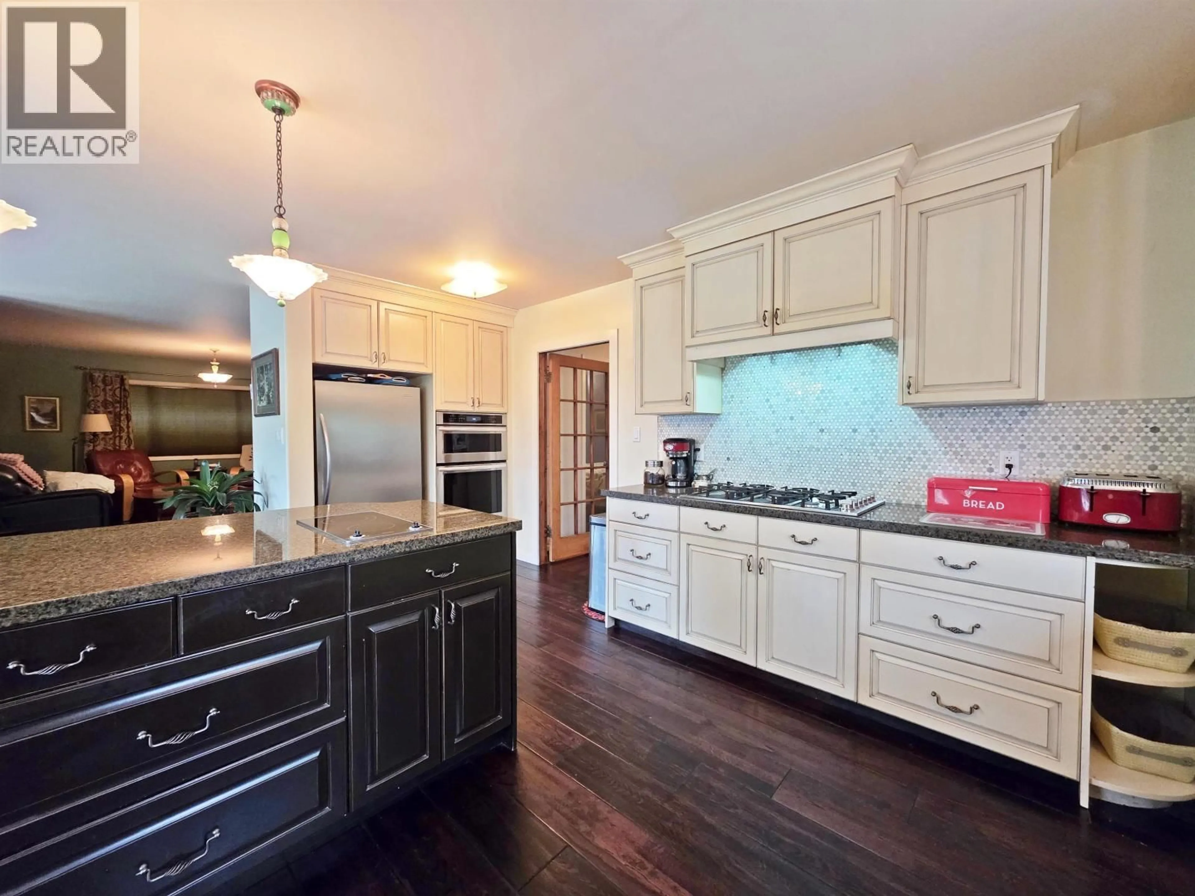 Open concept kitchen, ceramic/tile floor for 3853 DALE LAKE ROAD, Quesnel British Columbia V2J6E9