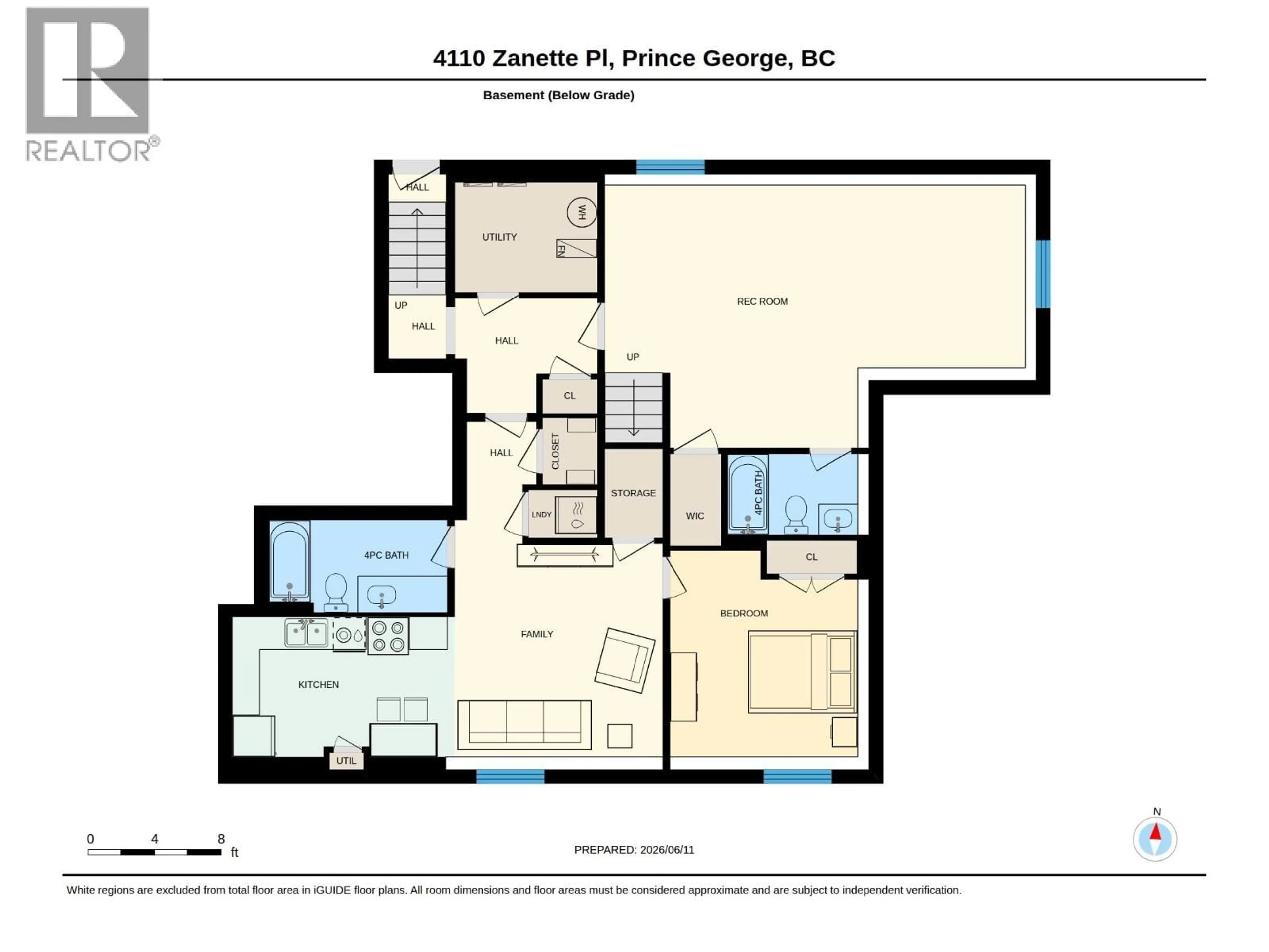 Floor plan for 4110 ZANETTE PLACE, Prince George British Columbia V2K0B1