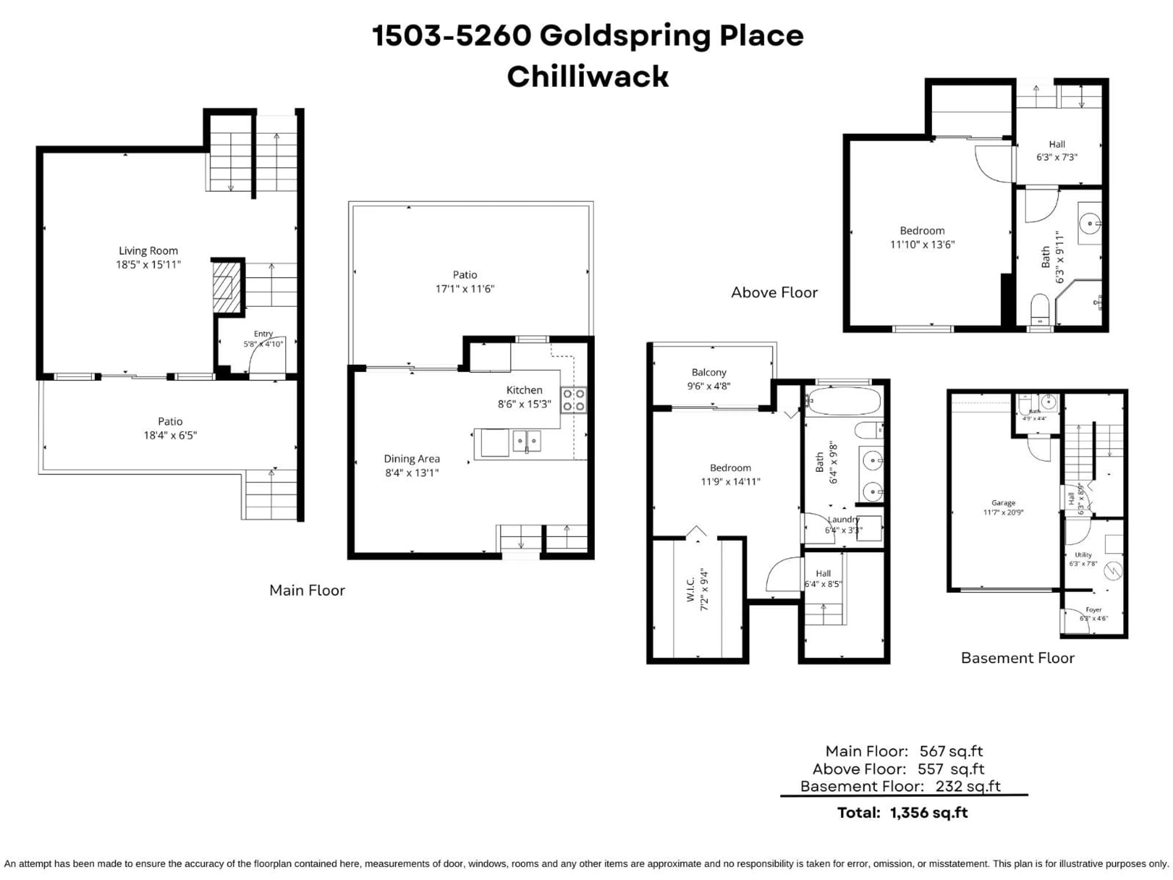 Floor plan for 1503 - 5260 GOLDSPRING PLACE, Chilliwack British Columbia V2R5S5