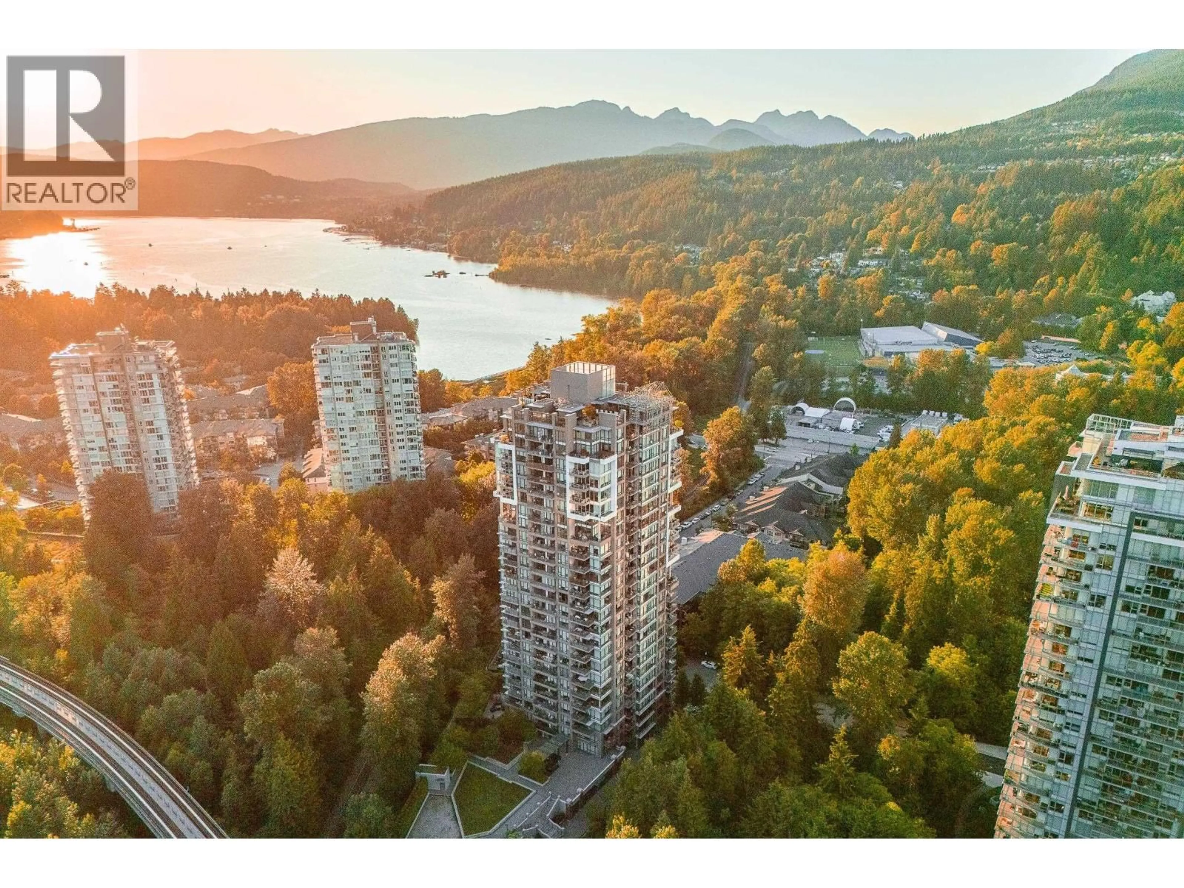 A pic from outside/outdoor area/front of a property/back of a property/a pic from drone, water/lake/river/ocean view for 1704 - 301 CAPILANO ROAD, Port Moody British Columbia V3H0G6