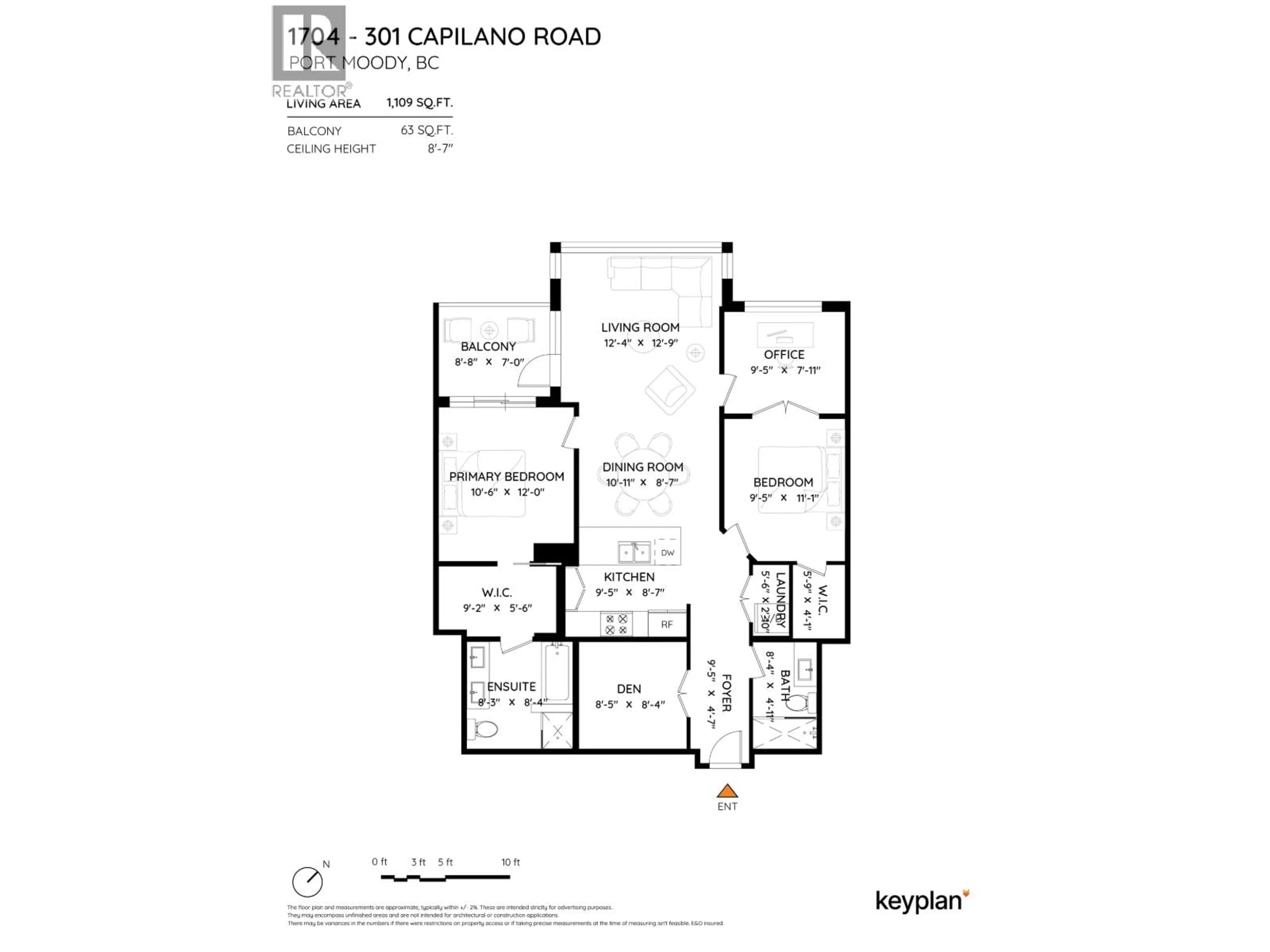 Floor plan for 1704 - 301 CAPILANO ROAD, Port Moody British Columbia V3H0G6