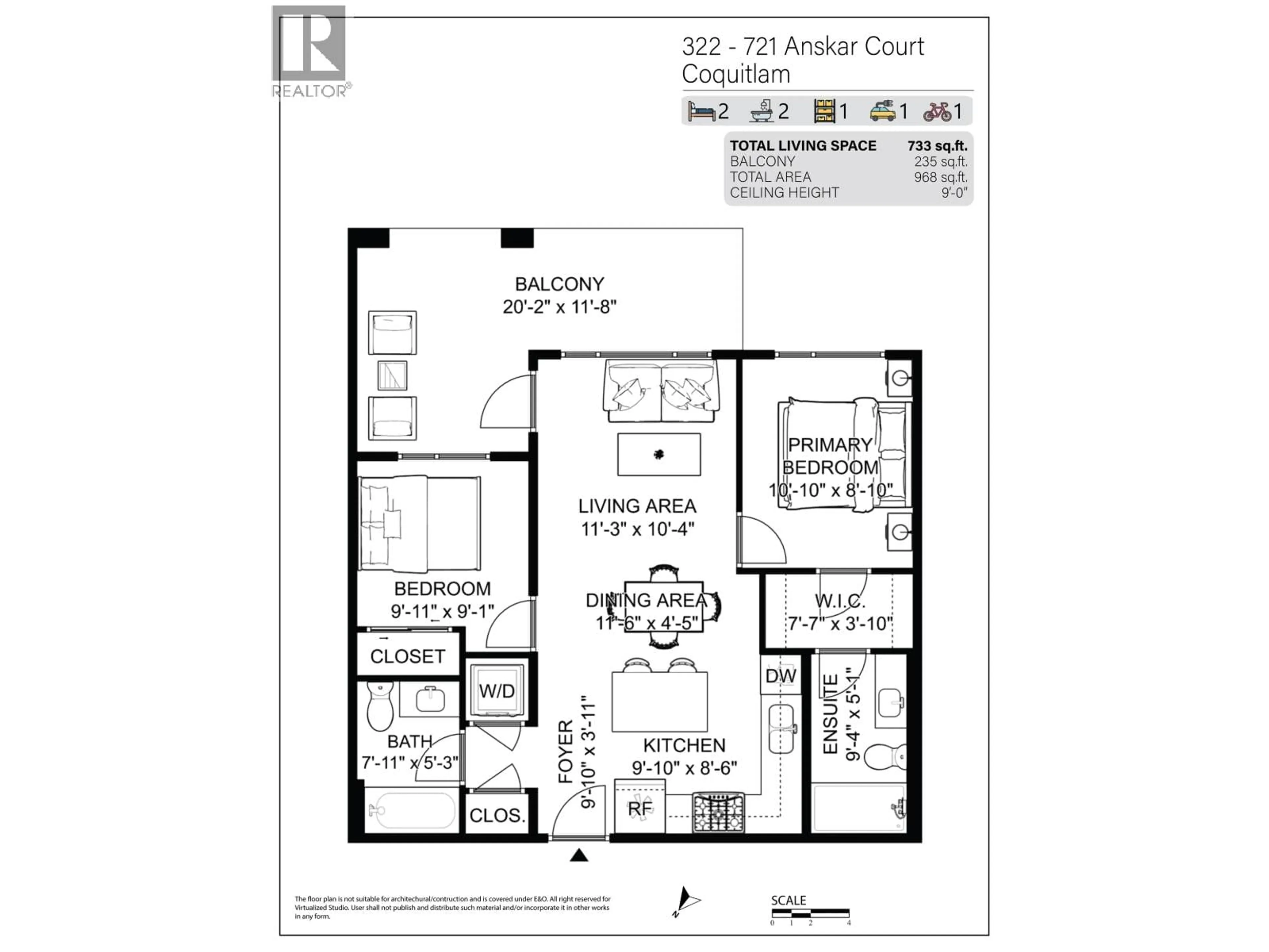 Floor plan for 322 - 721 ANSKAR COURT, Coquitlam British Columbia V3J0L4