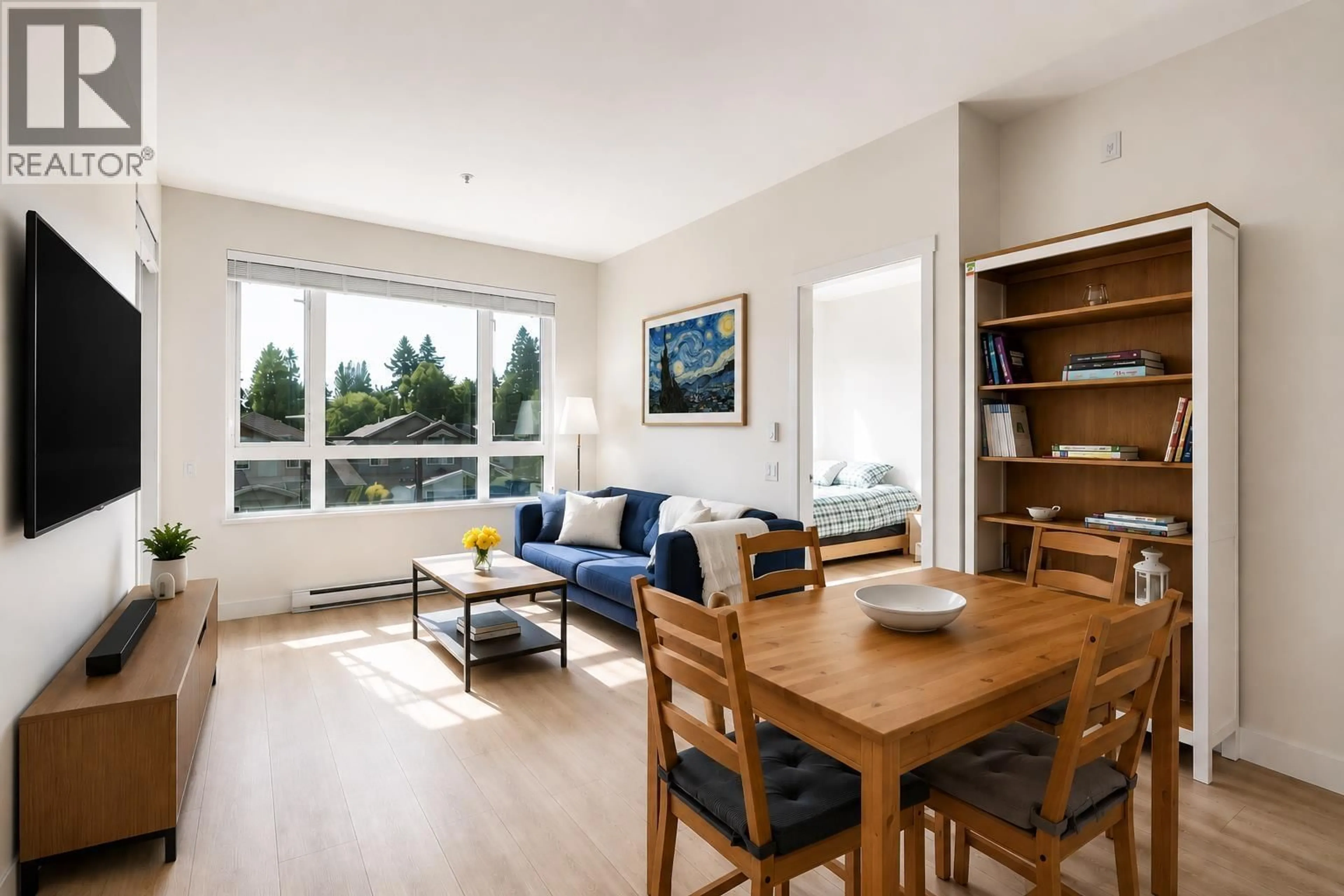 Living room with furniture, wood/laminate floor for 322 - 721 ANSKAR COURT, Coquitlam British Columbia V3J0L4