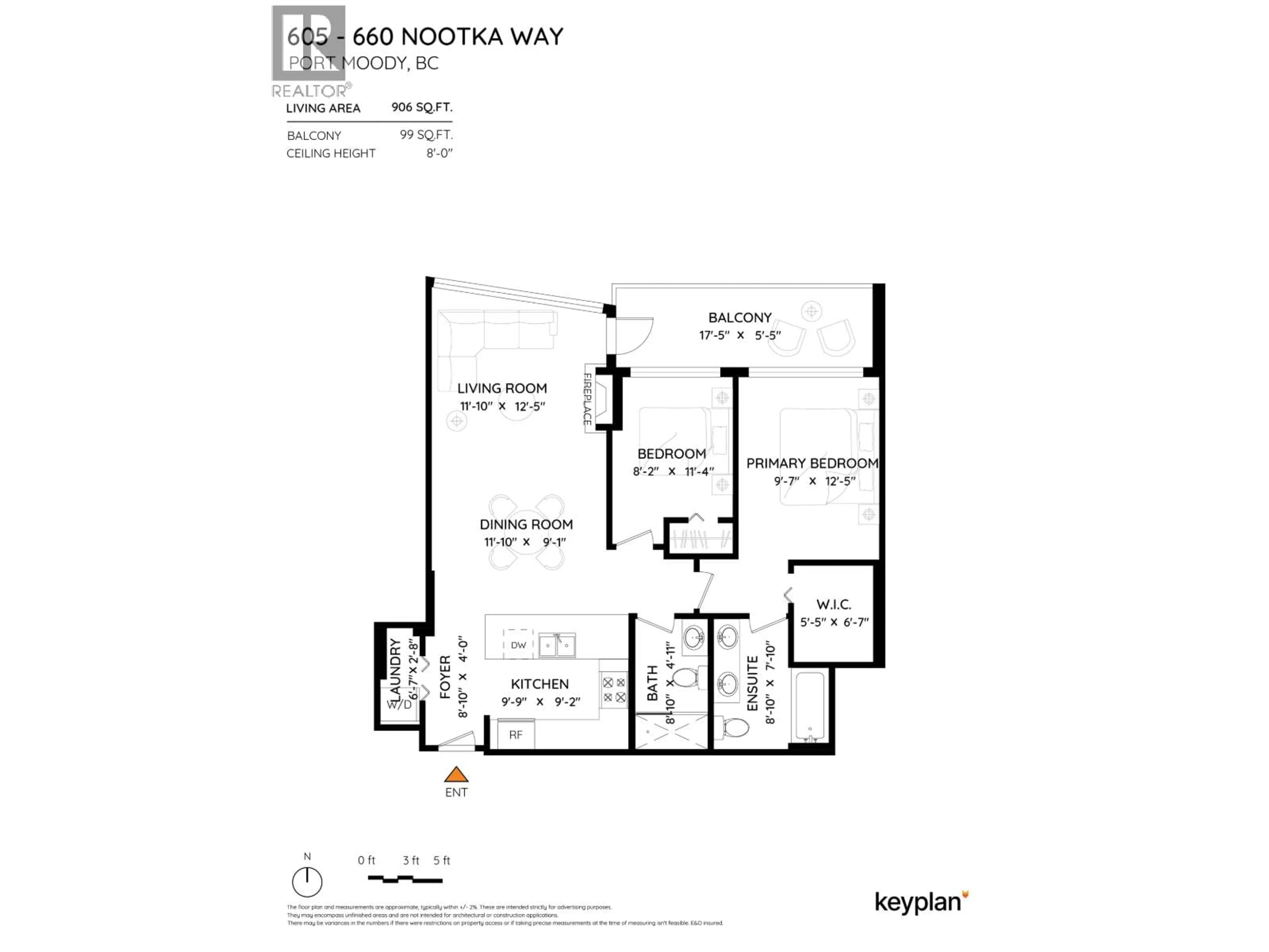 Floor plan for 605 - 660 NOOTKA WAY, Port Moody British Columbia V3H0B7