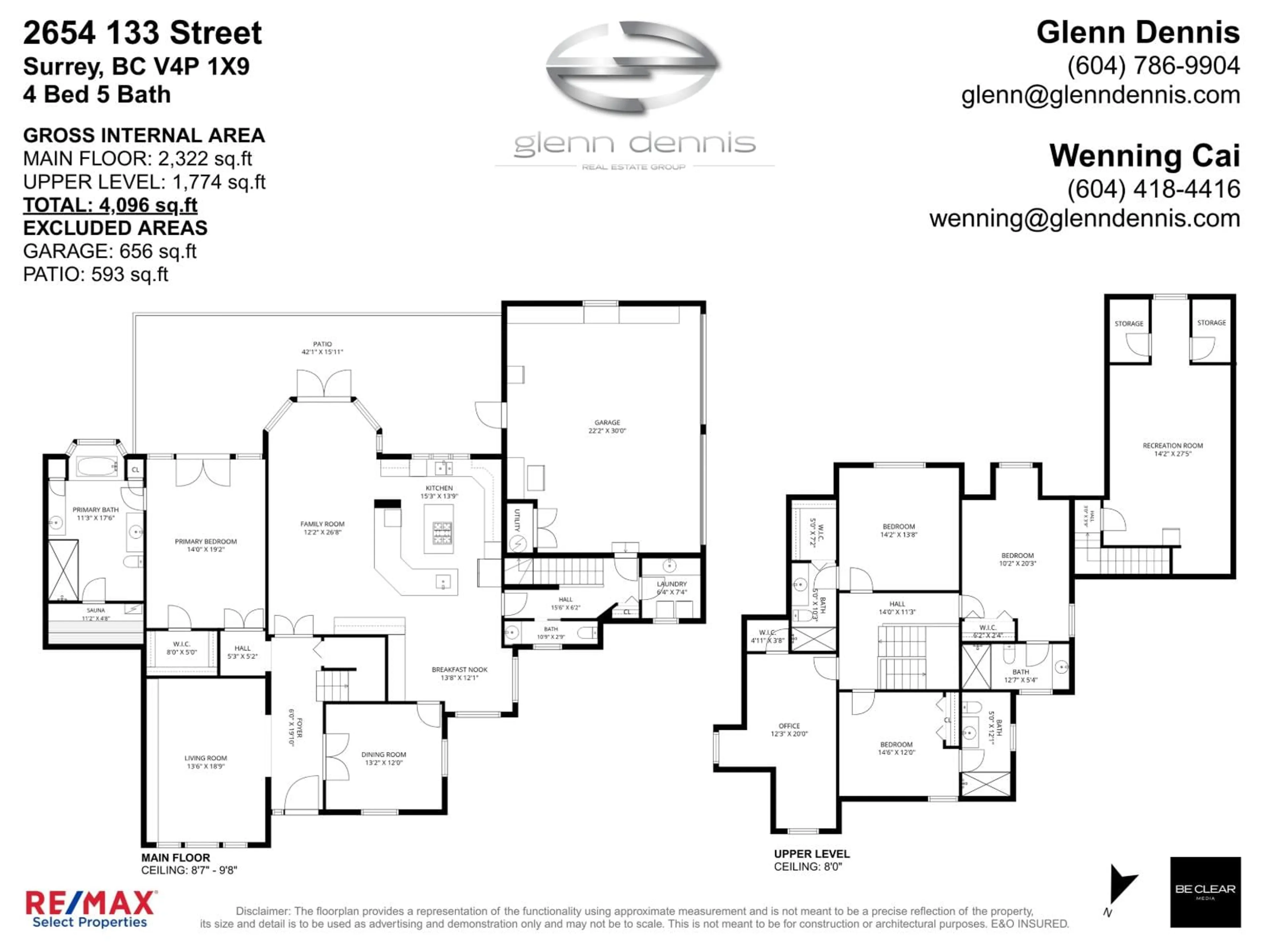 Floor plan for 2654 133 STREET, Surrey British Columbia V4P1X9