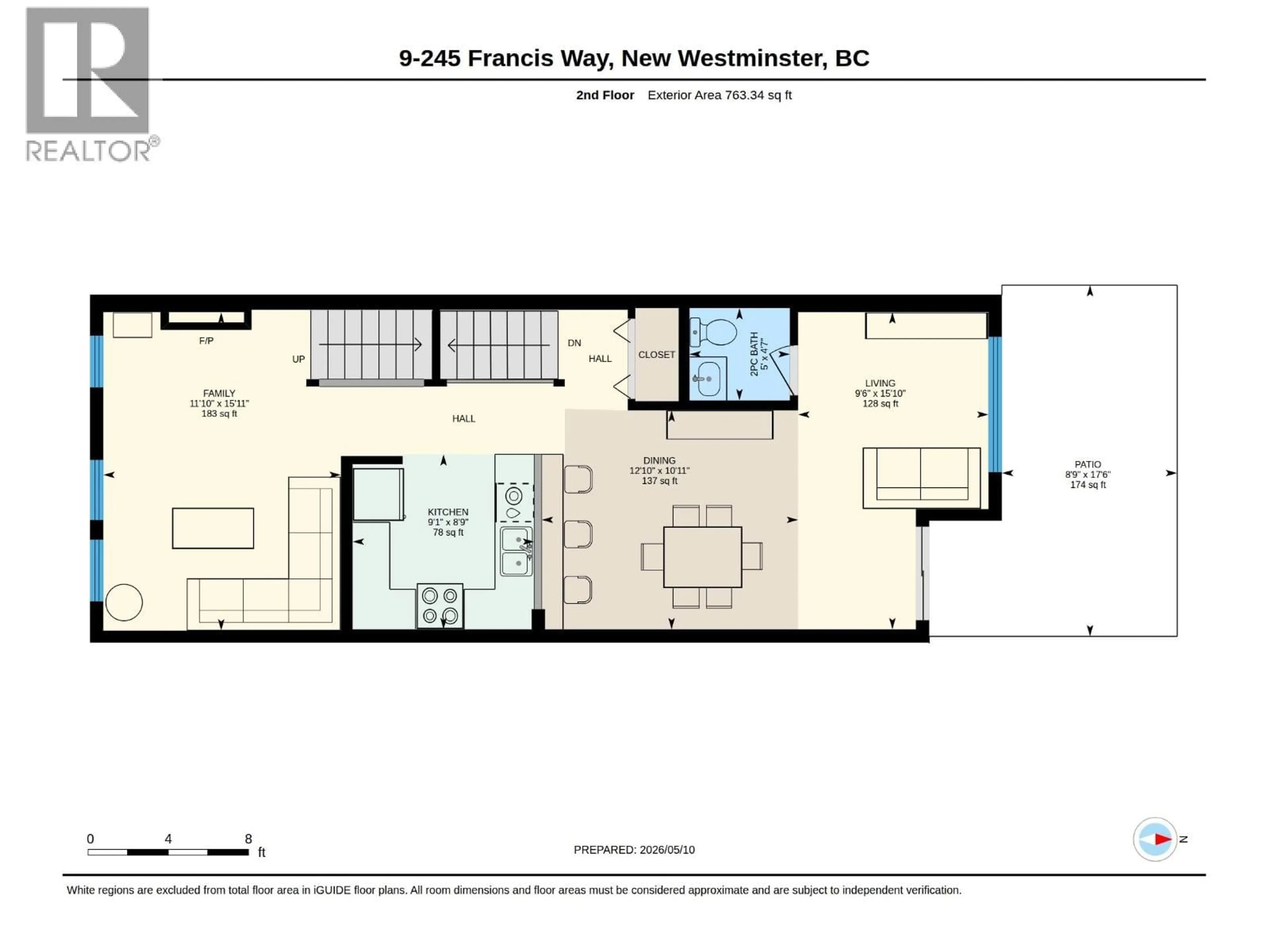 Floor plan for 9 - 245 FRANCIS WAY, New Westminster British Columbia V3L0A7