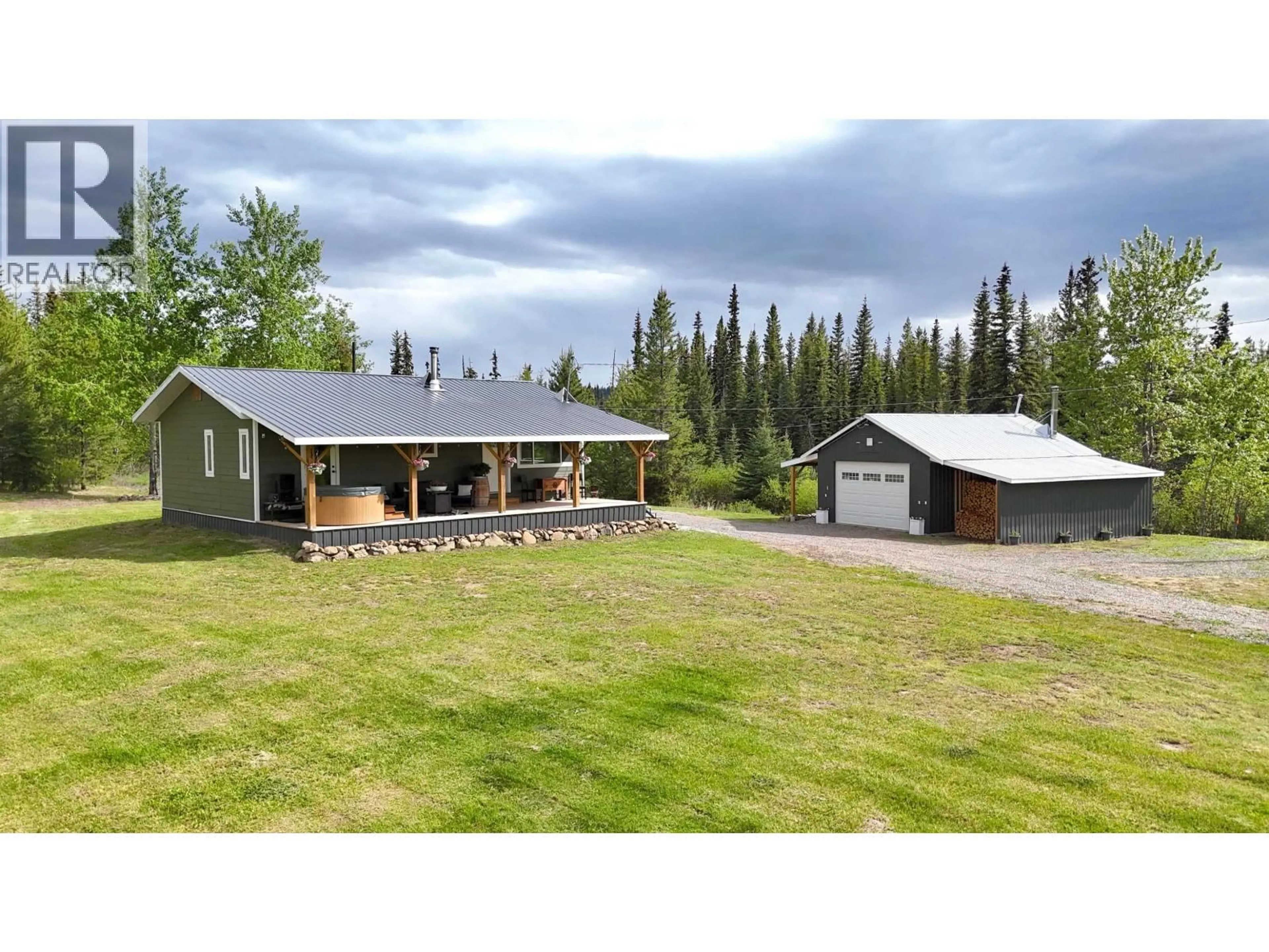 A pic from outside/outdoor area/front of a property/back of a property/a pic from drone, unknown for 7577 HIGH COUNTRY ROAD, Bridge Lake British Columbia V0K1X3