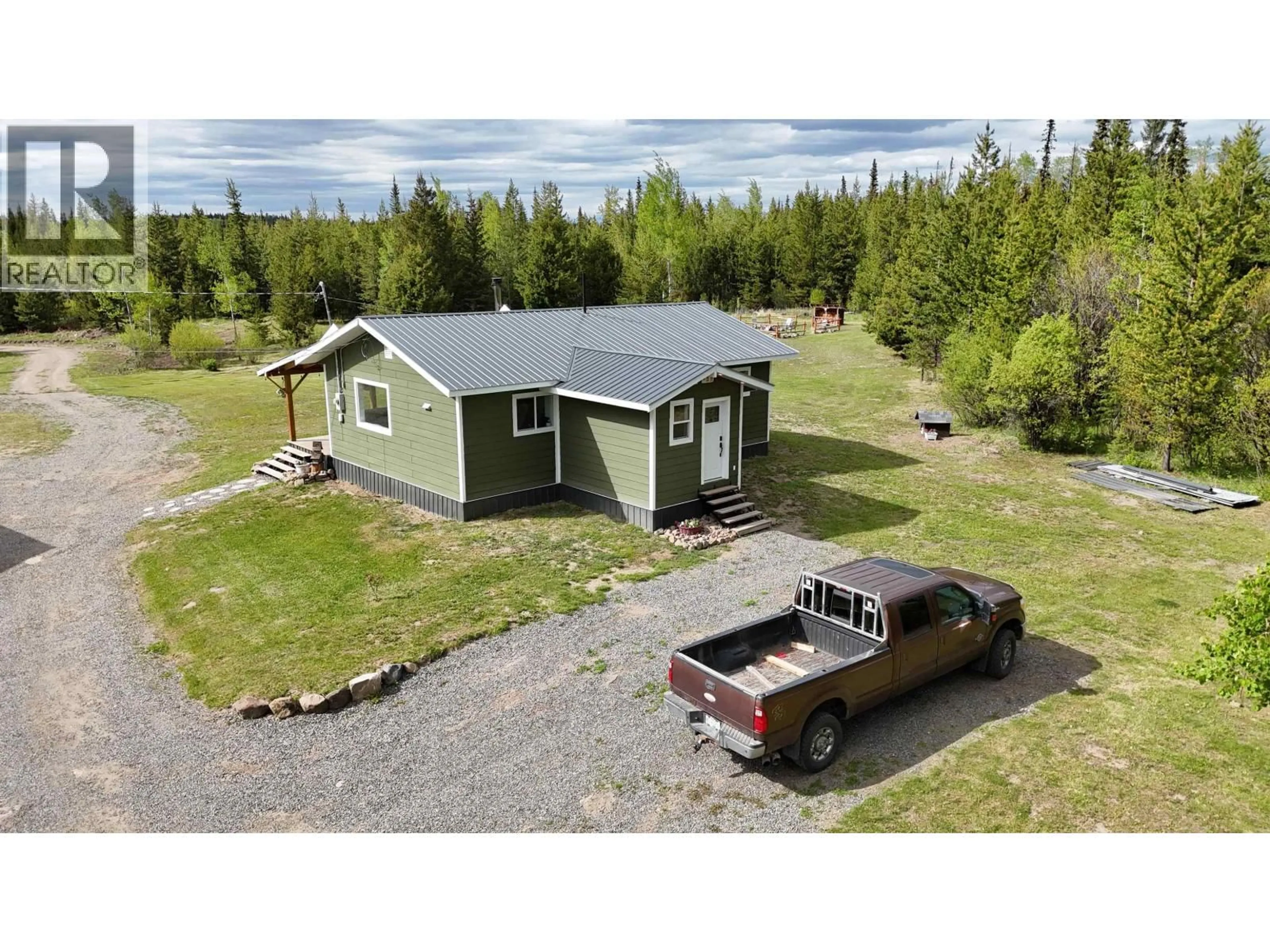 A pic from outside/outdoor area/front of a property/back of a property/a pic from drone, unknown for 7577 HIGH COUNTRY ROAD, Bridge Lake British Columbia V0K1X3