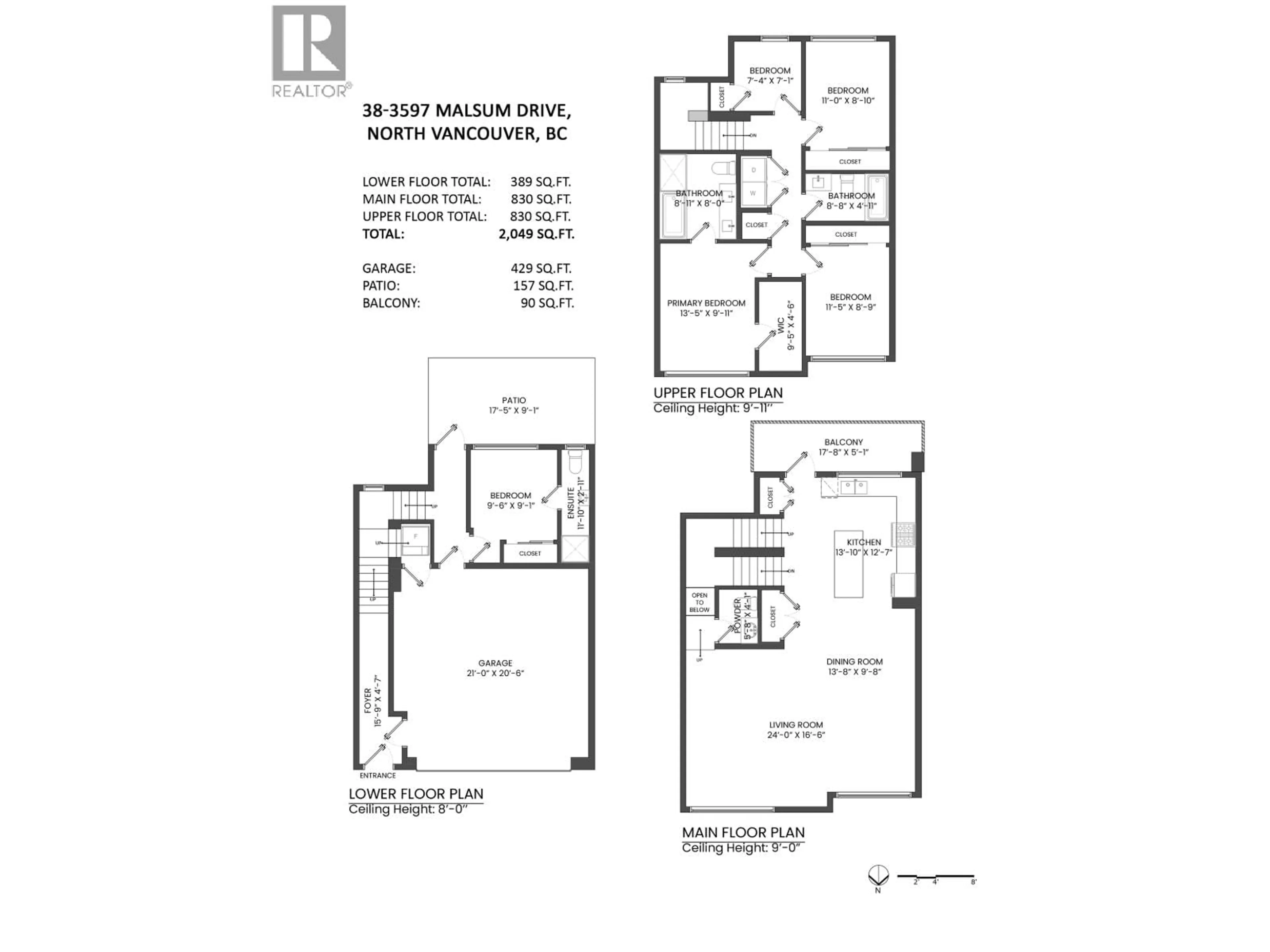 Floor plan for 38 - 3597 MALSUM DRIVE, North Vancouver British Columbia V7G0B2