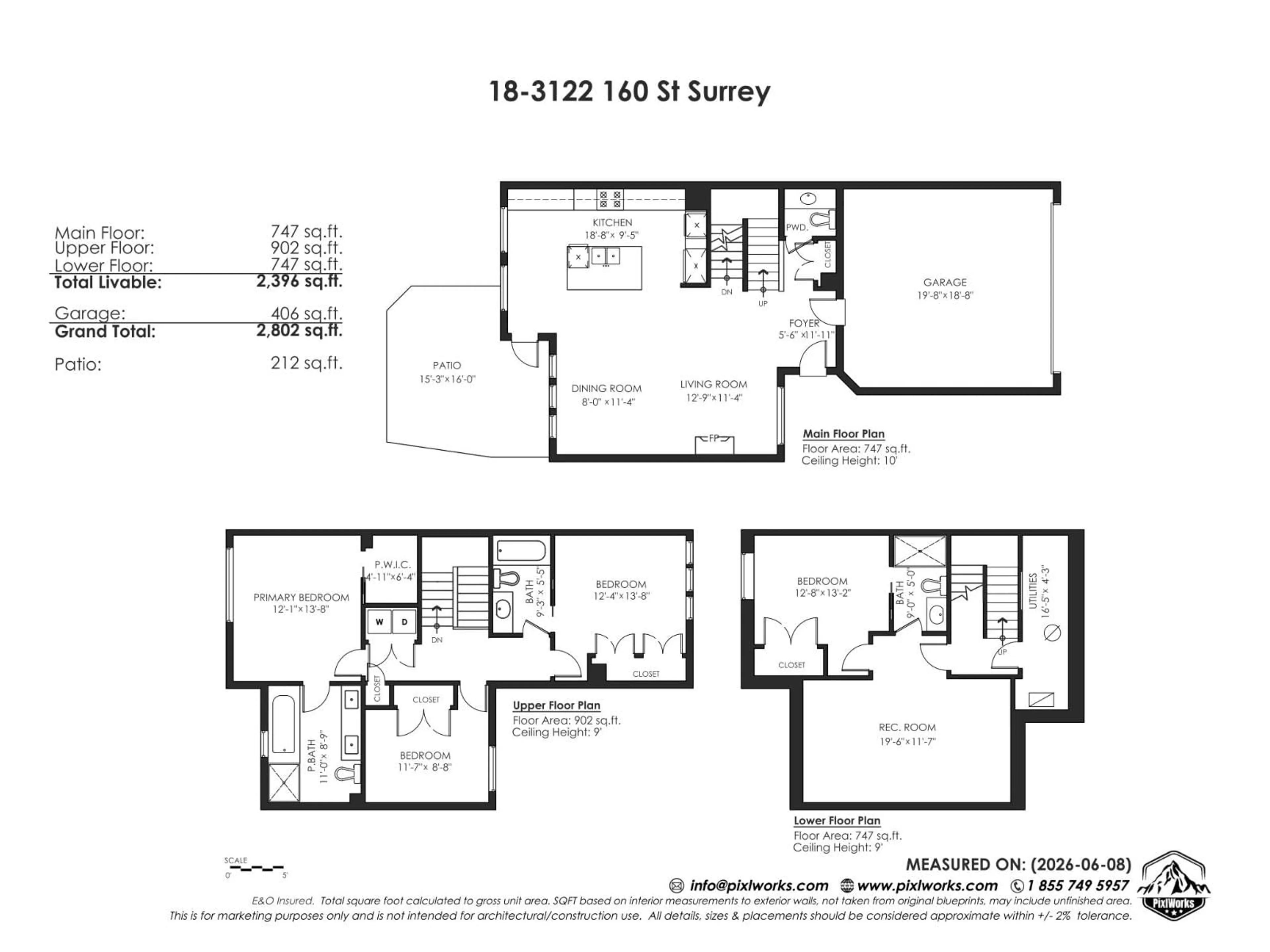 Floor plan for 18 - 3122 160 STREET, Surrey British Columbia V3Z8K5