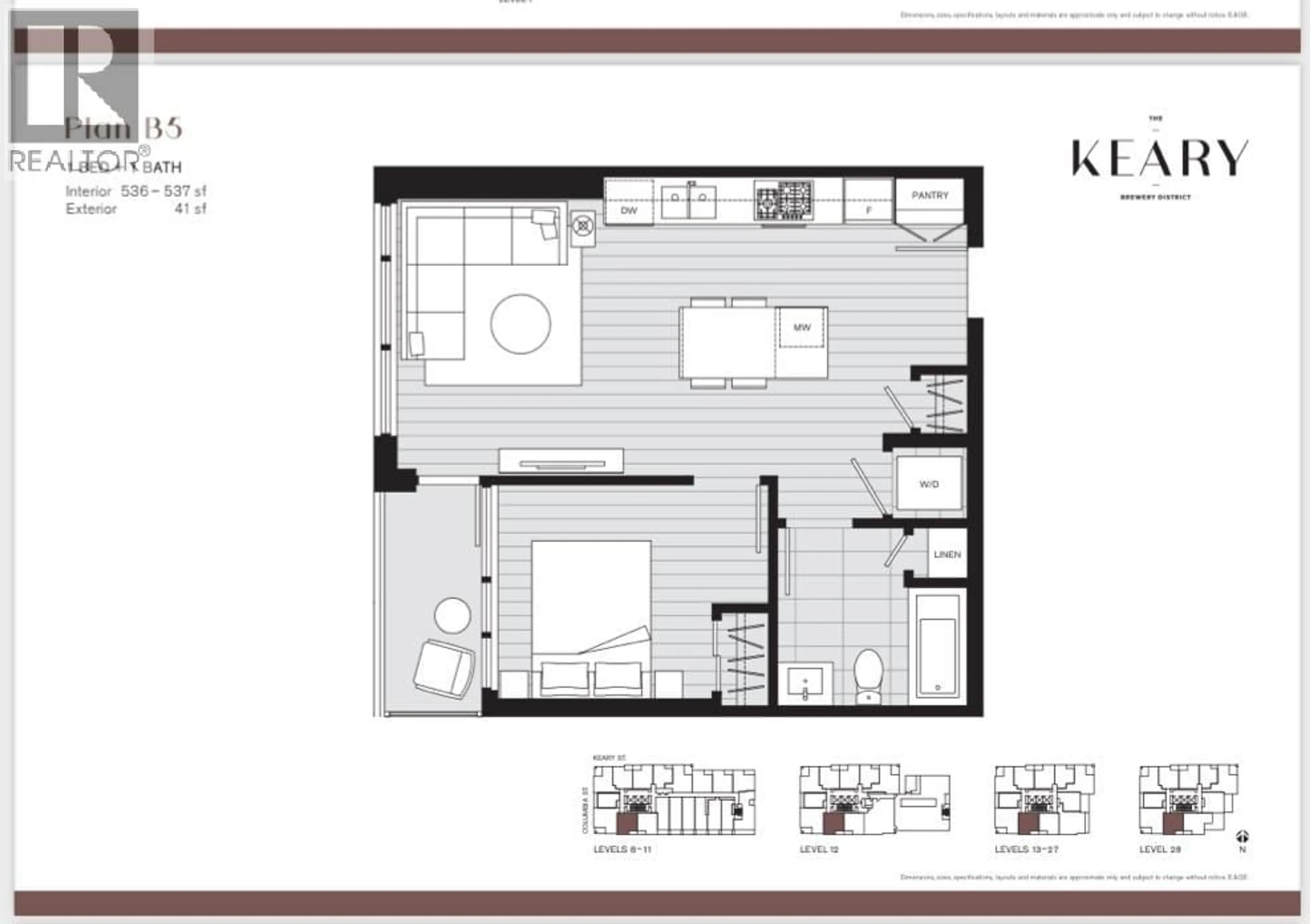 Floor plan for 1015 - 230 KEARY STREET, New Westminster British Columbia V3L0E3
