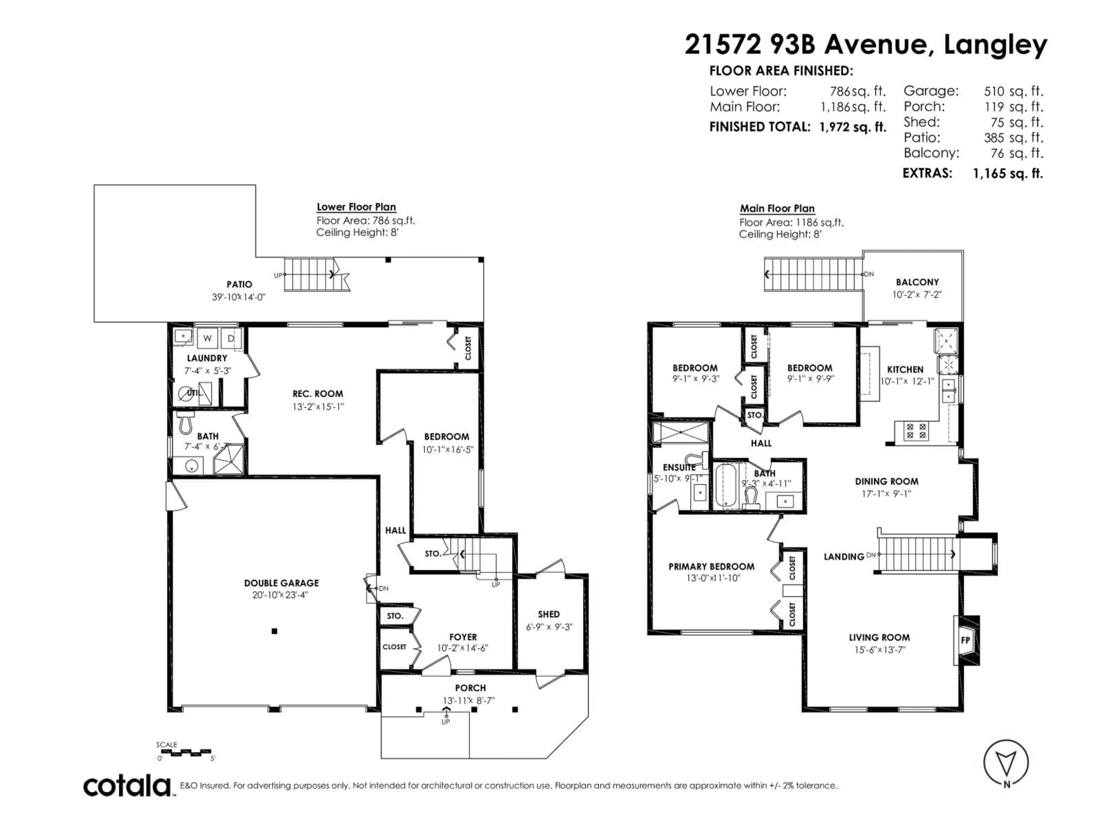 Floor plan for 21572 93B AVENUE, Langley British Columbia V1M2A3