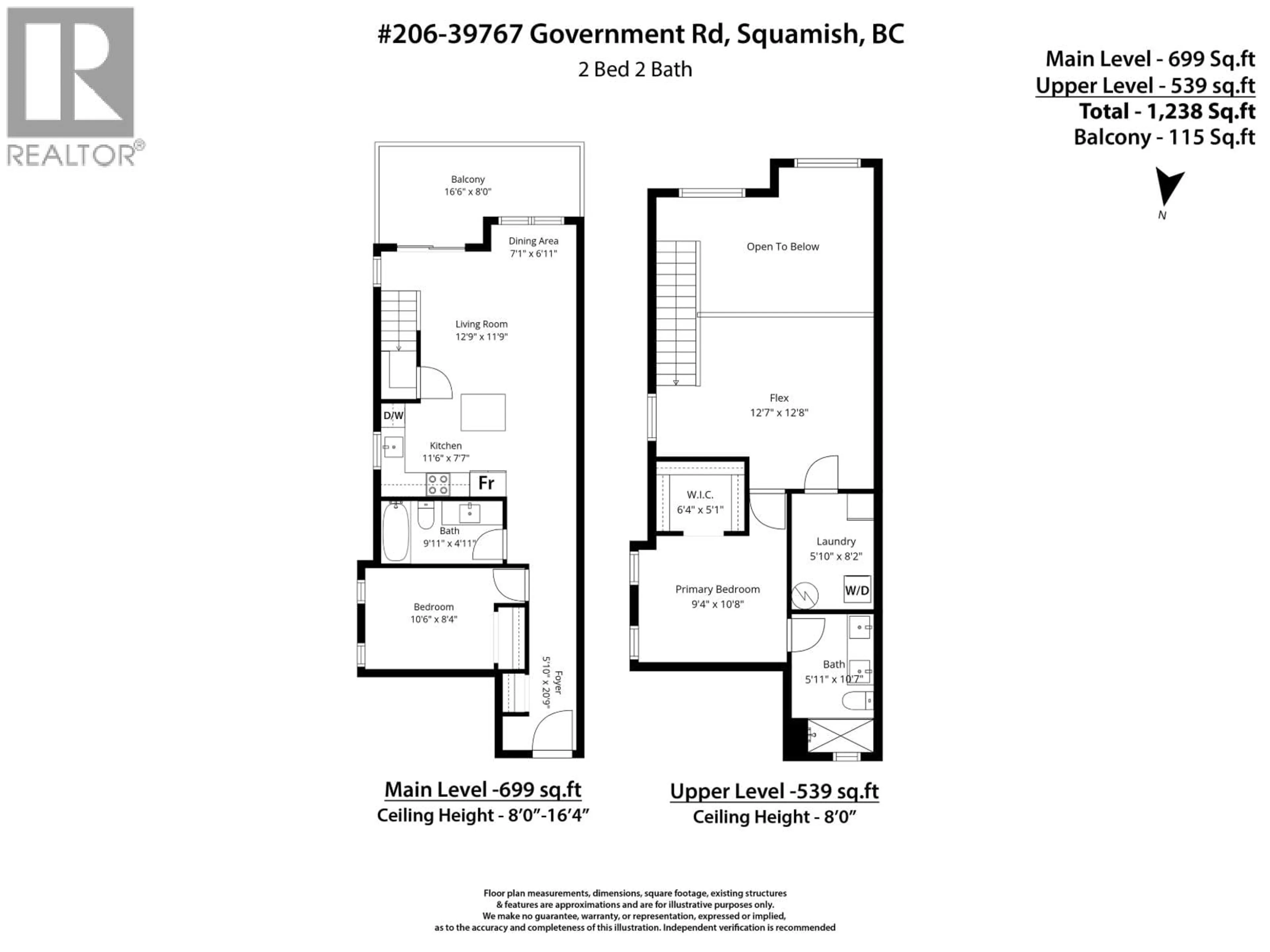 Floor plan for 206 - 39767 GOVERNMENT ROAD, Squamish British Columbia V8B0Z1