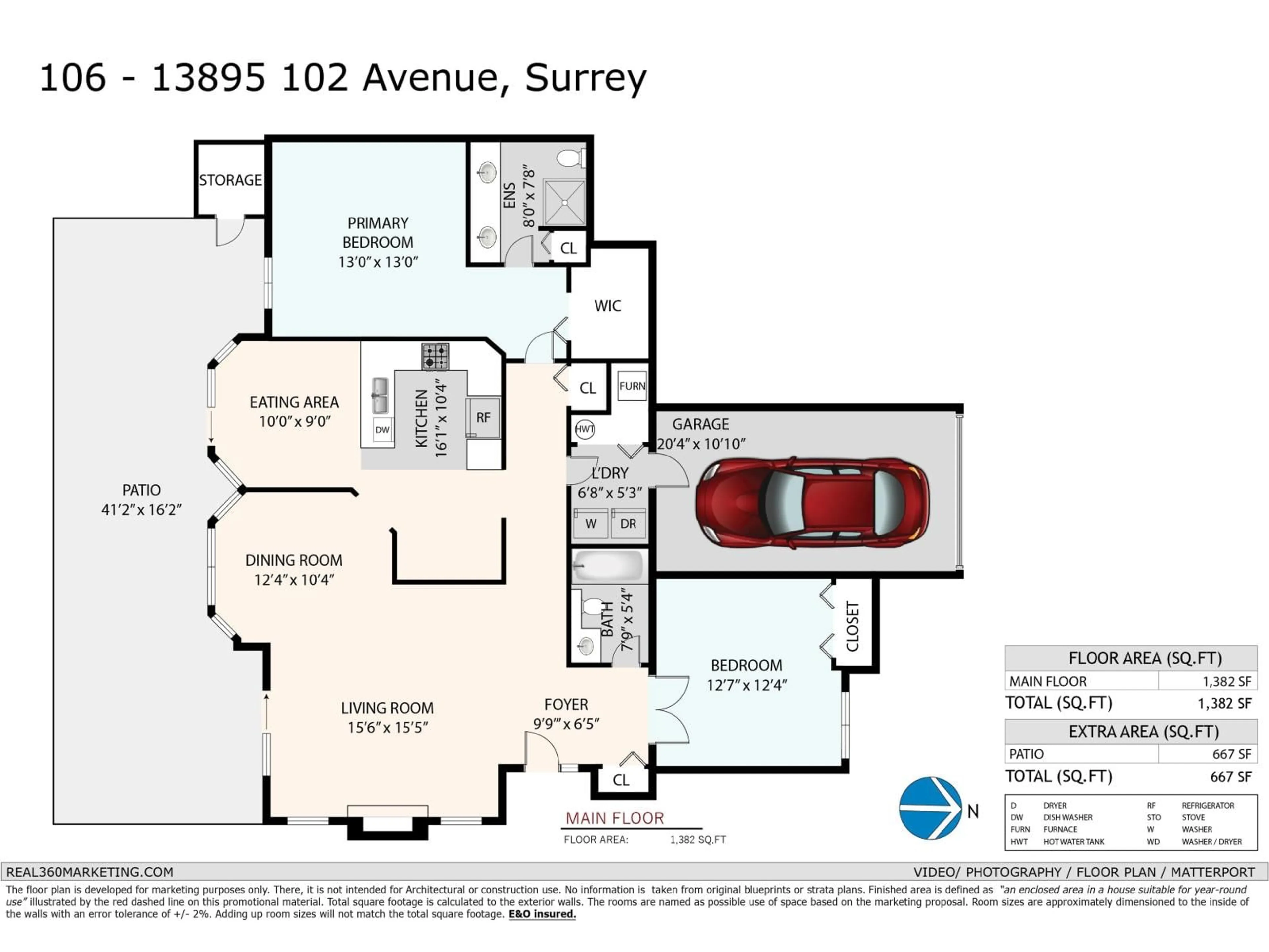 Floor plan for 106 - 13895 102 AVENUE, Surrey British Columbia V3T1P2
