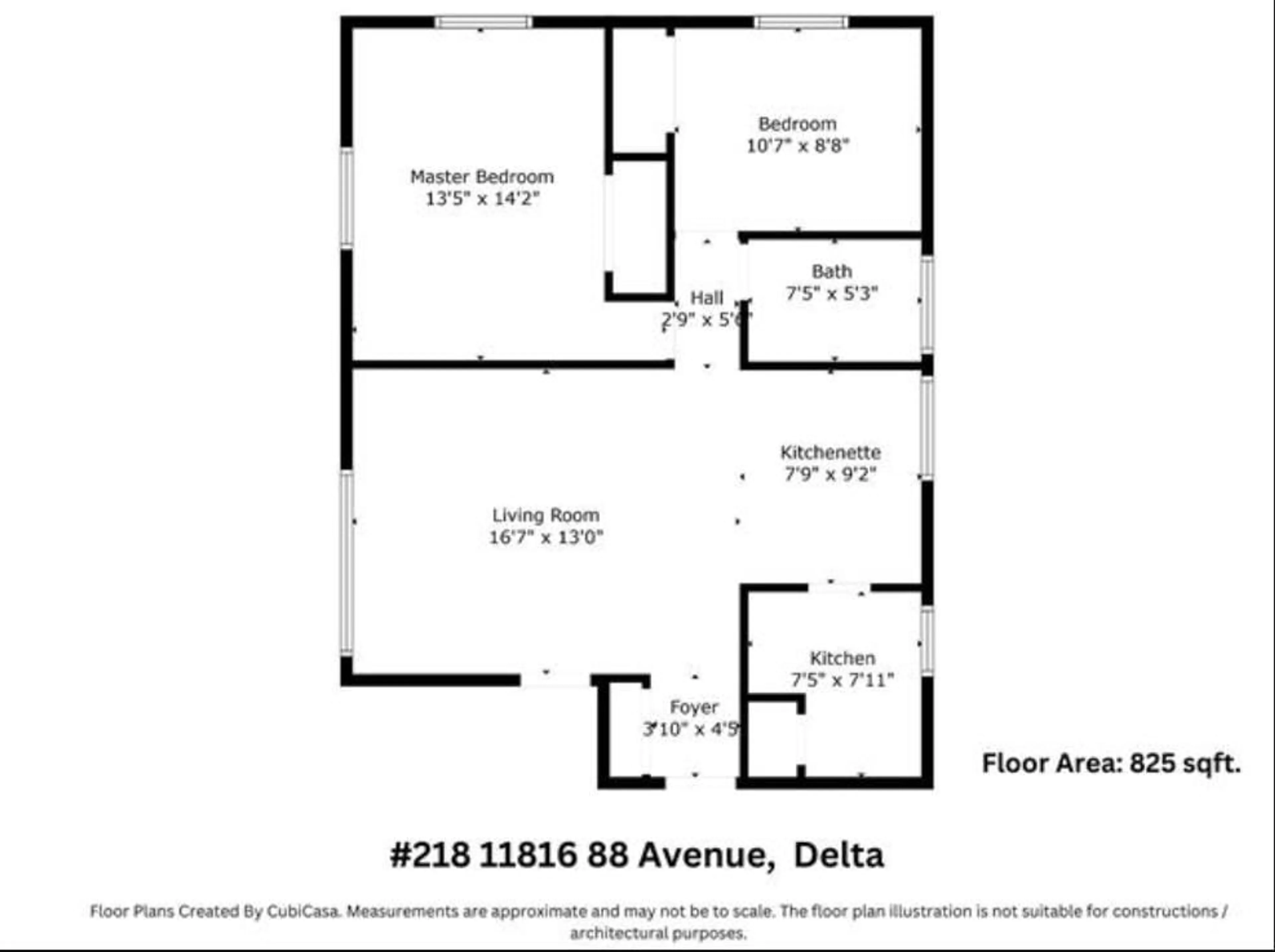 Floor plan for 218 - 11816 88 AVENUE, Delta British Columbia V4C3C5