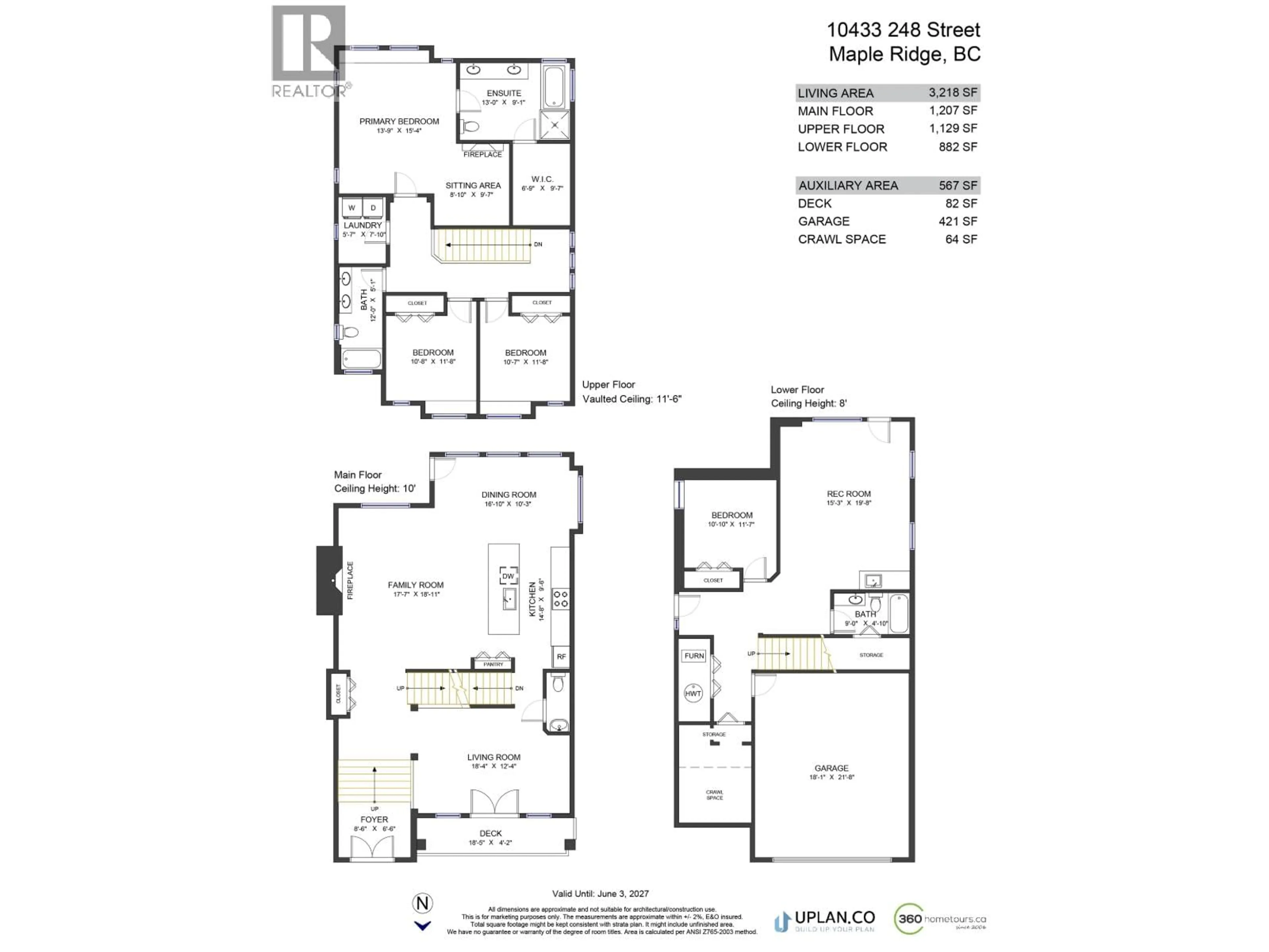 Floor plan for 10433 248 STREET, Maple Ridge British Columbia V2W0H8
