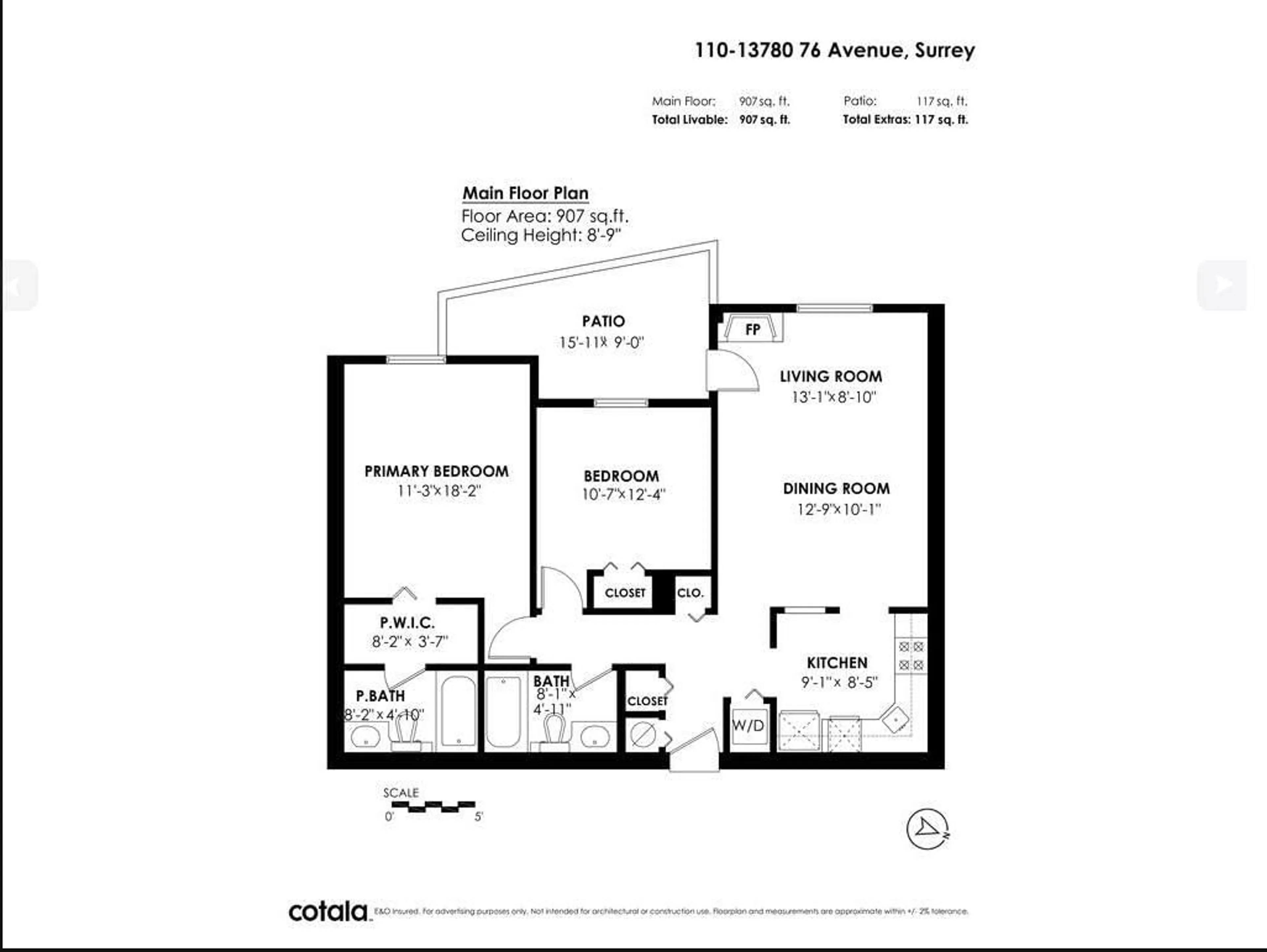Floor plan for 110 - 13780 76 AVENUE, Surrey British Columbia V3W1E5