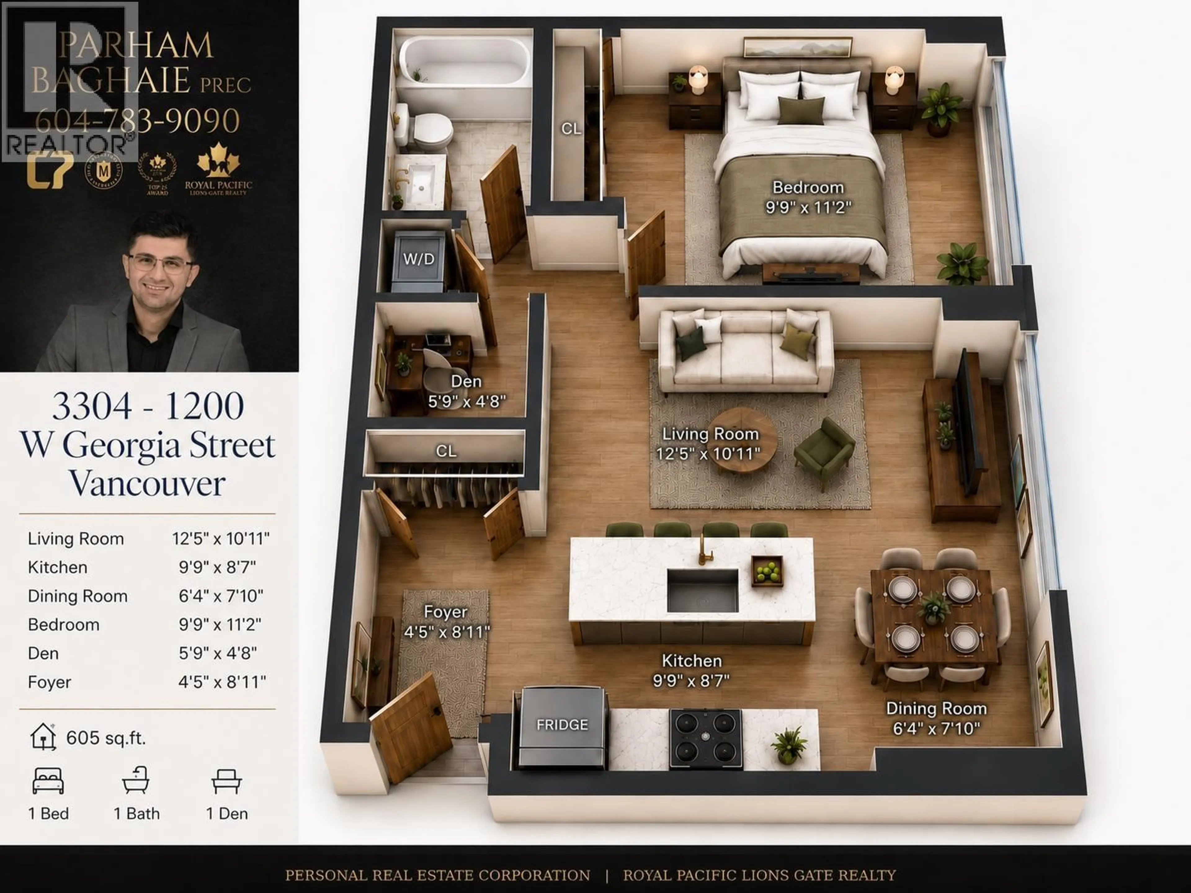 Floor plan for 3304 - 1200 GEORGIA STREET, Vancouver British Columbia V6E4R2